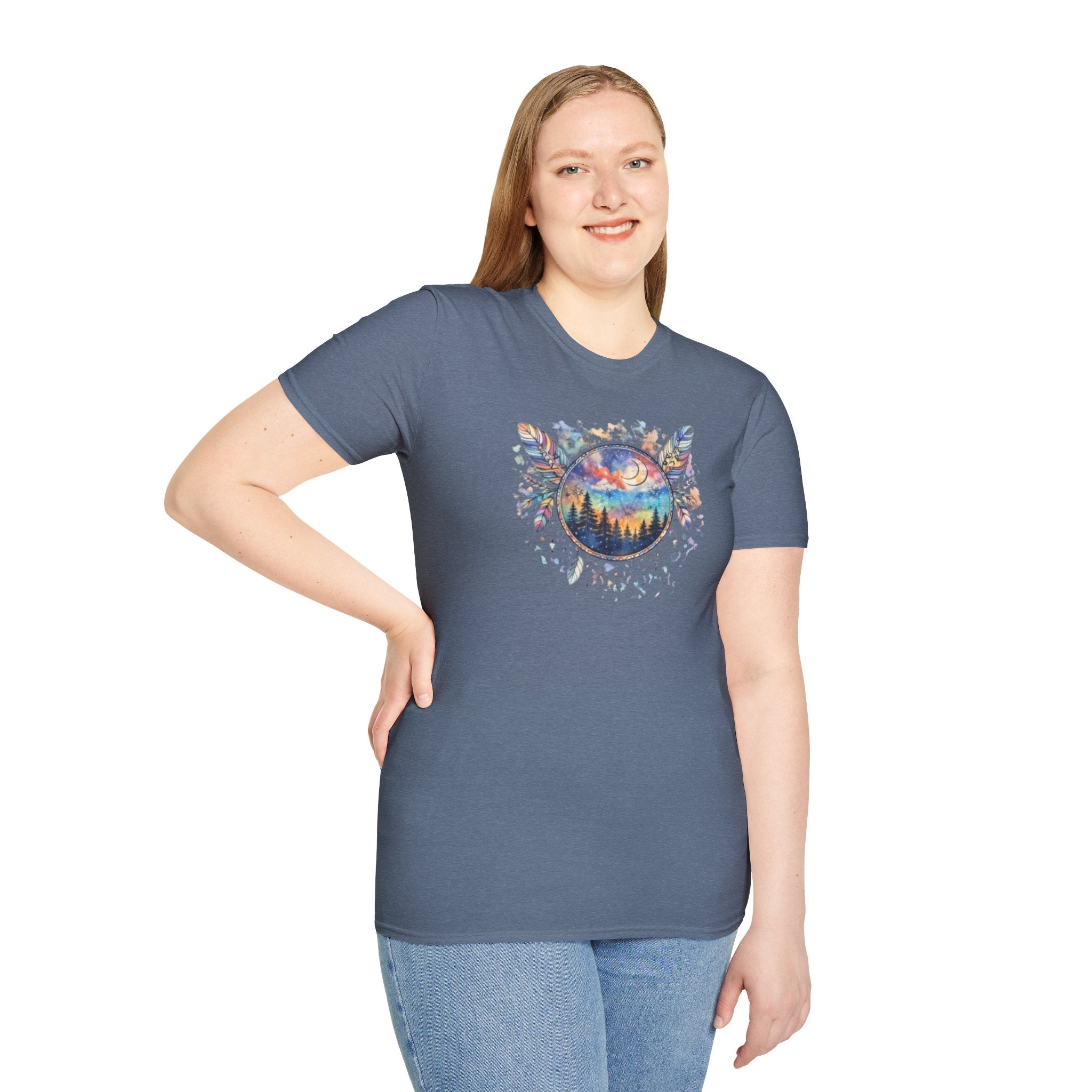 Watercolor Dreamcatcher Sunset T-Shirt — Boho Spiritual Tee