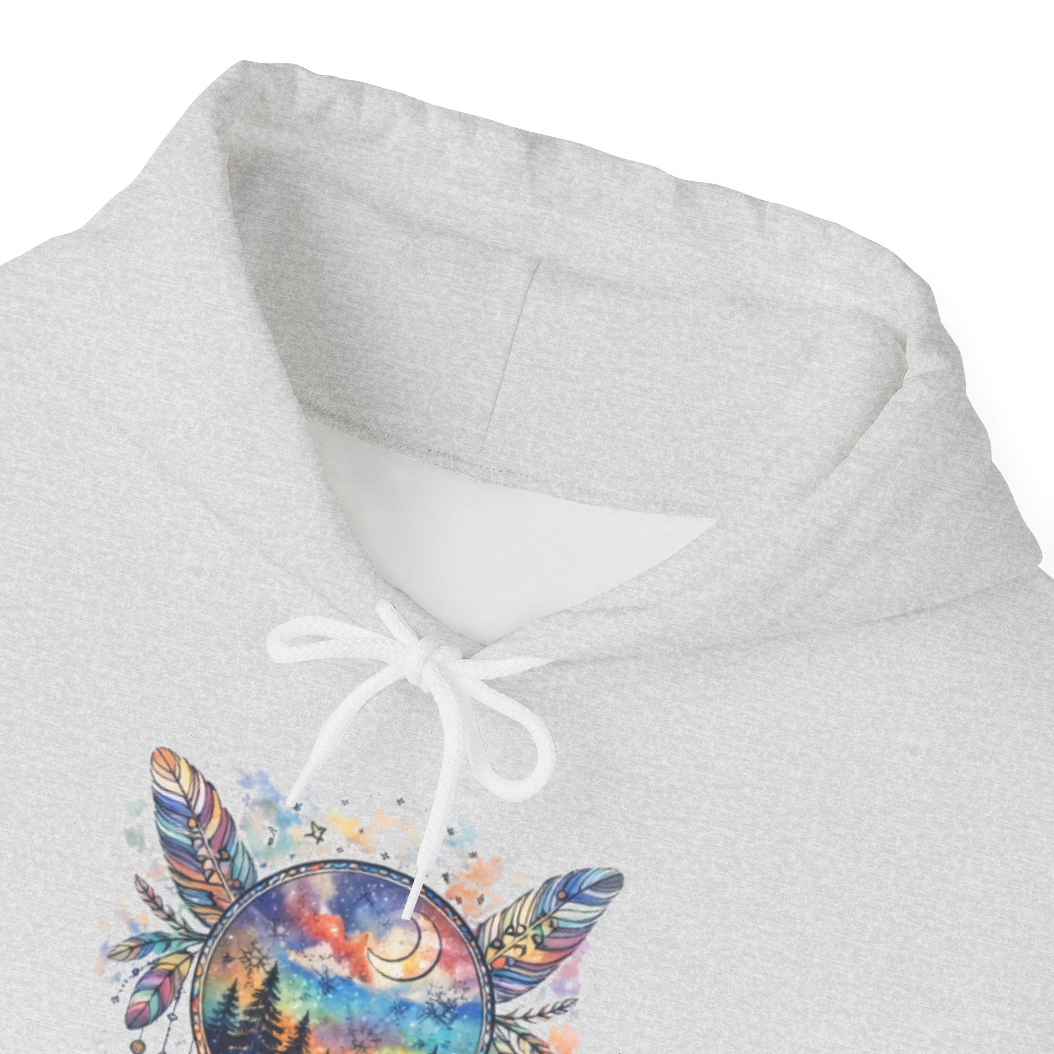 Nature Dreamcatcher Hoodie — Colorful Mountain Sunset Graphic