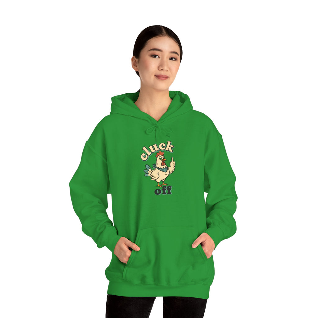 'Cluck Off' Chicken Hoodie – Funny Retro Farm Animal Pullover