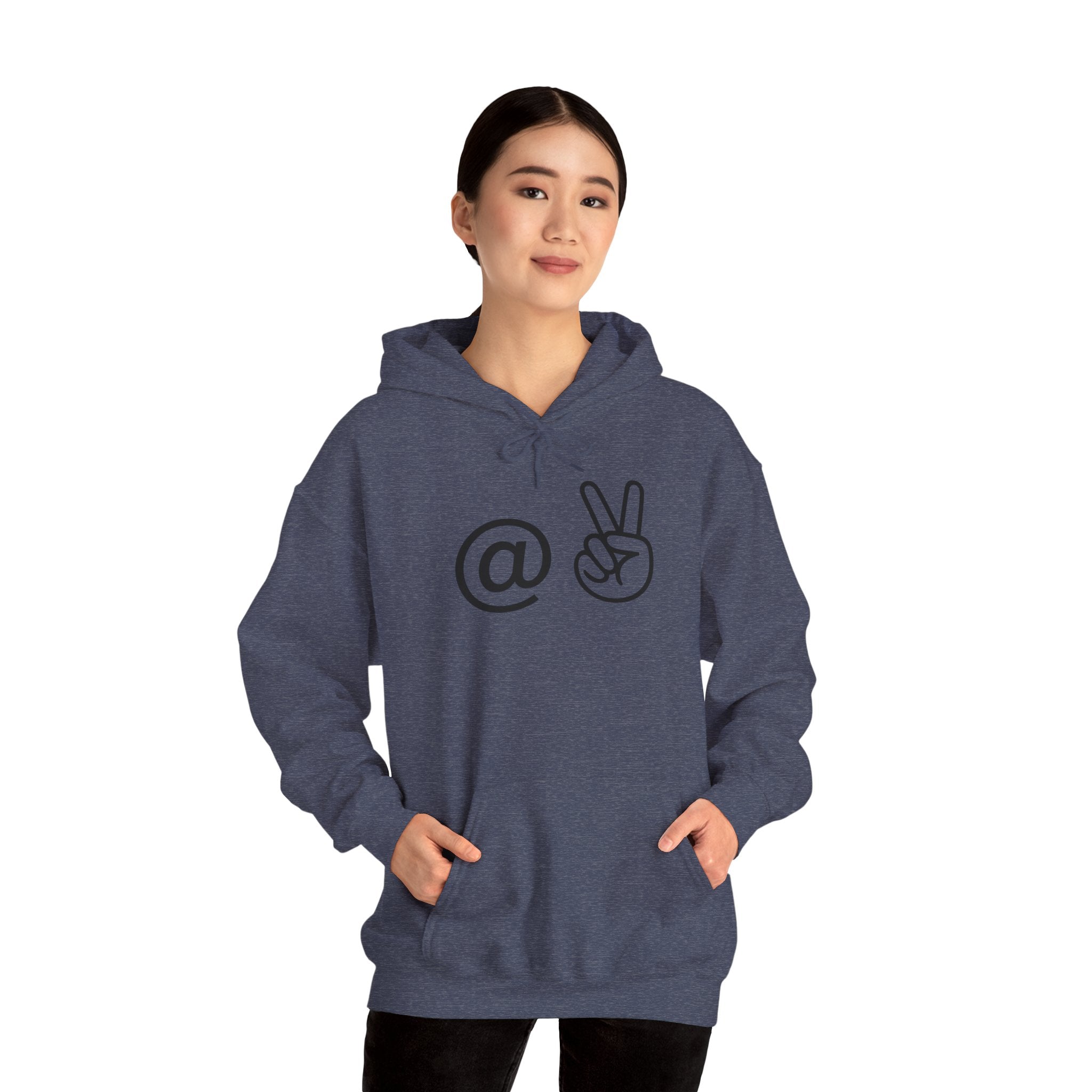 At Peace Minimal Hand Graphic Hoodie — Peaceful Vibes Unisex Hoodie
