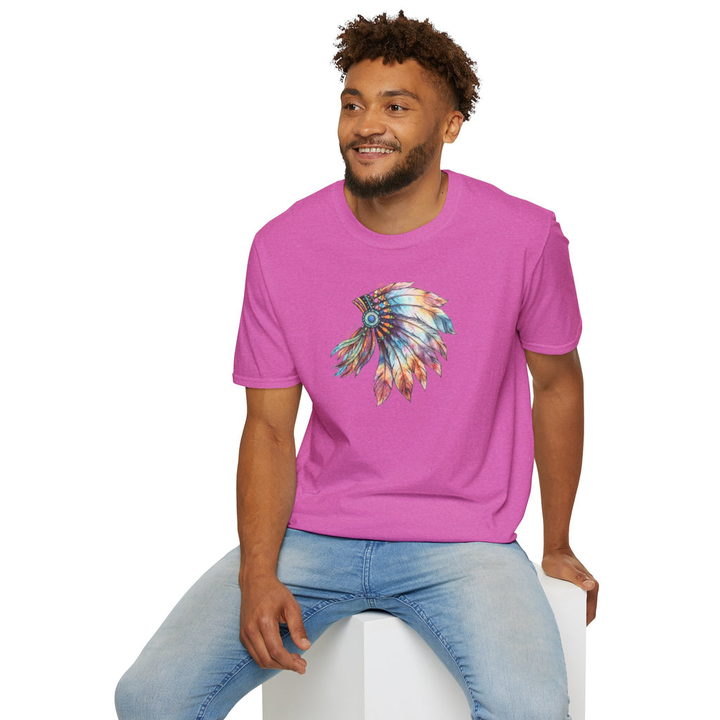 Native American Watercolor Headdress T-Shirt