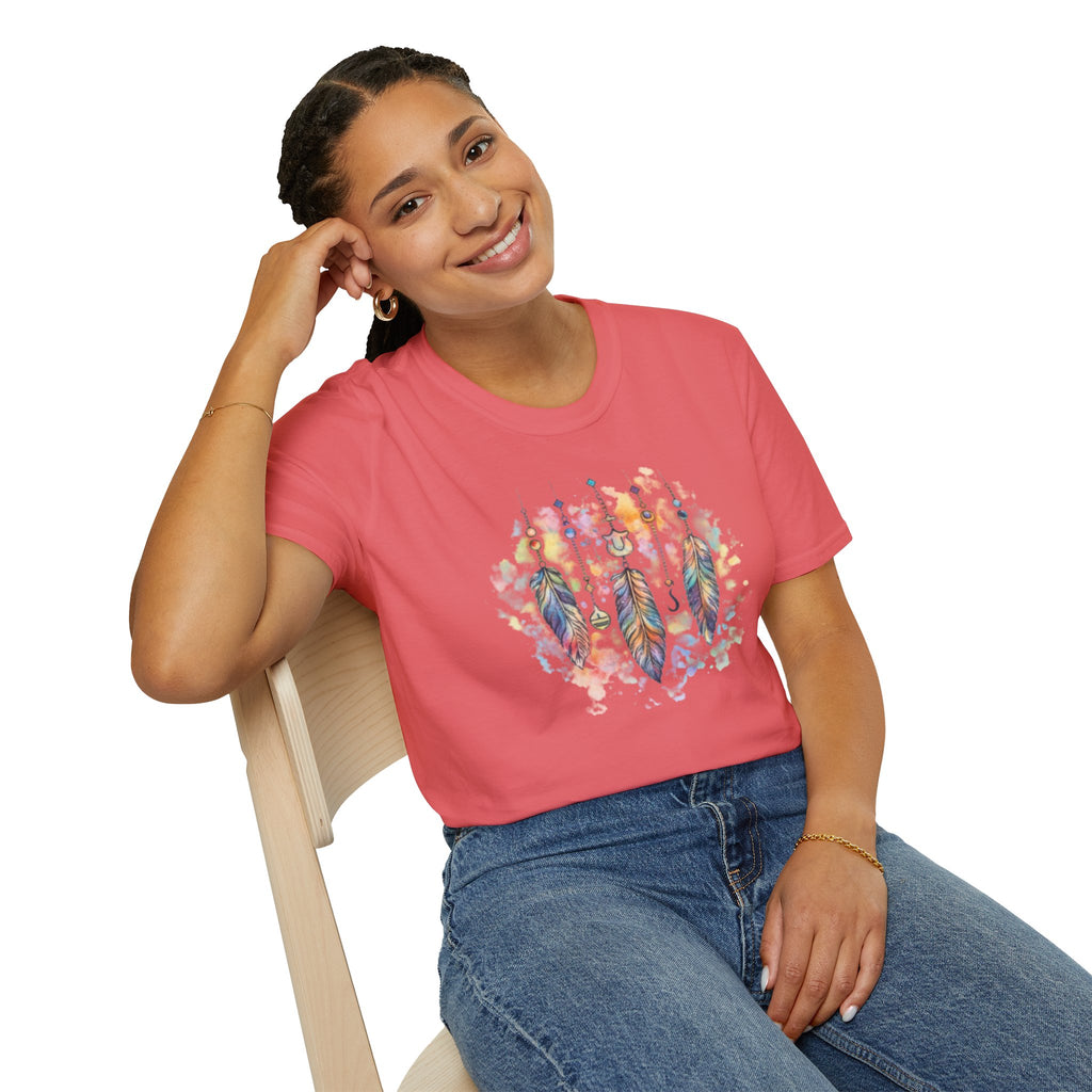 Watercolor Dreamcatcher T-Shirt — Boho Feather Graphic Tee