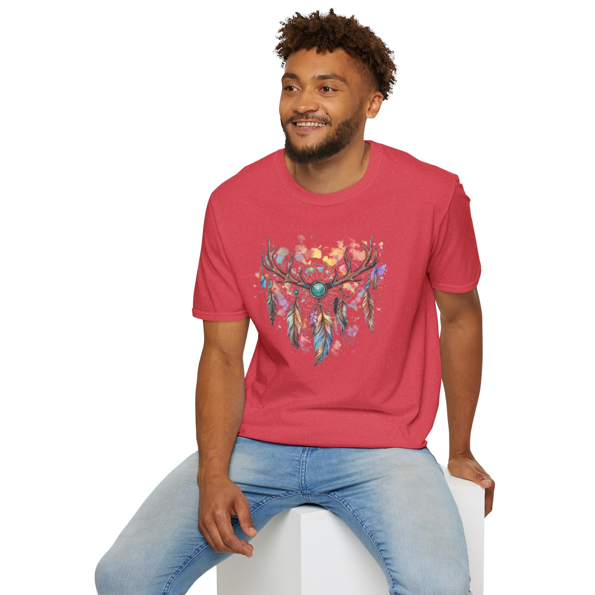Boho Antler Dreamcatcher Watercolor T-Shirt