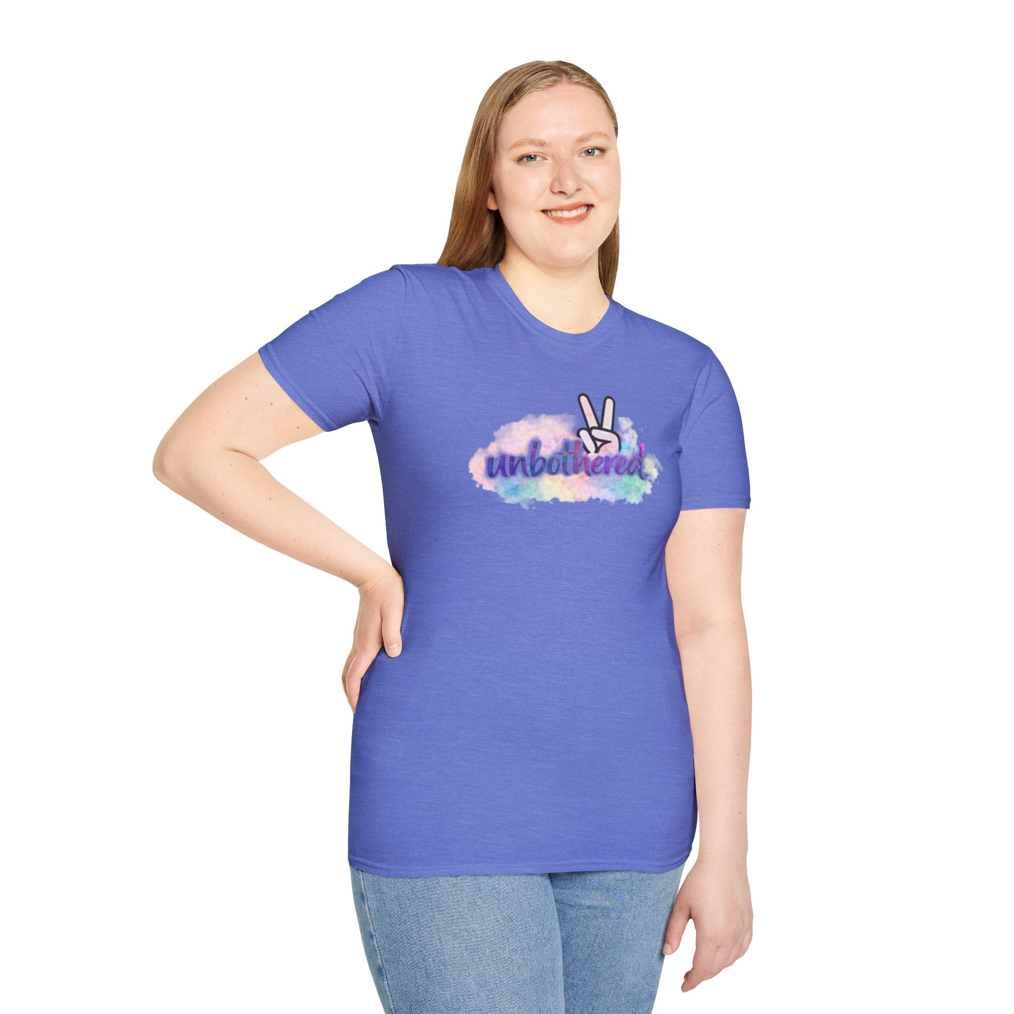 Unbothered Peace Sign T‑Shirt — Colorful Watercolor Graphic Tee