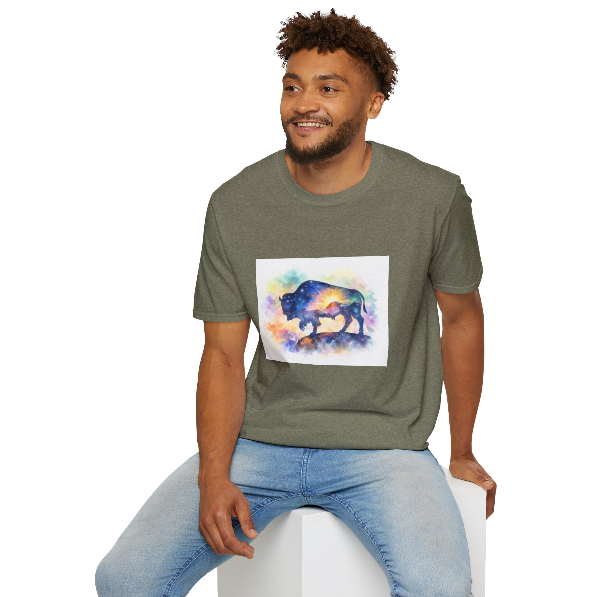 Colorful Watercolor Bison T-Shirt