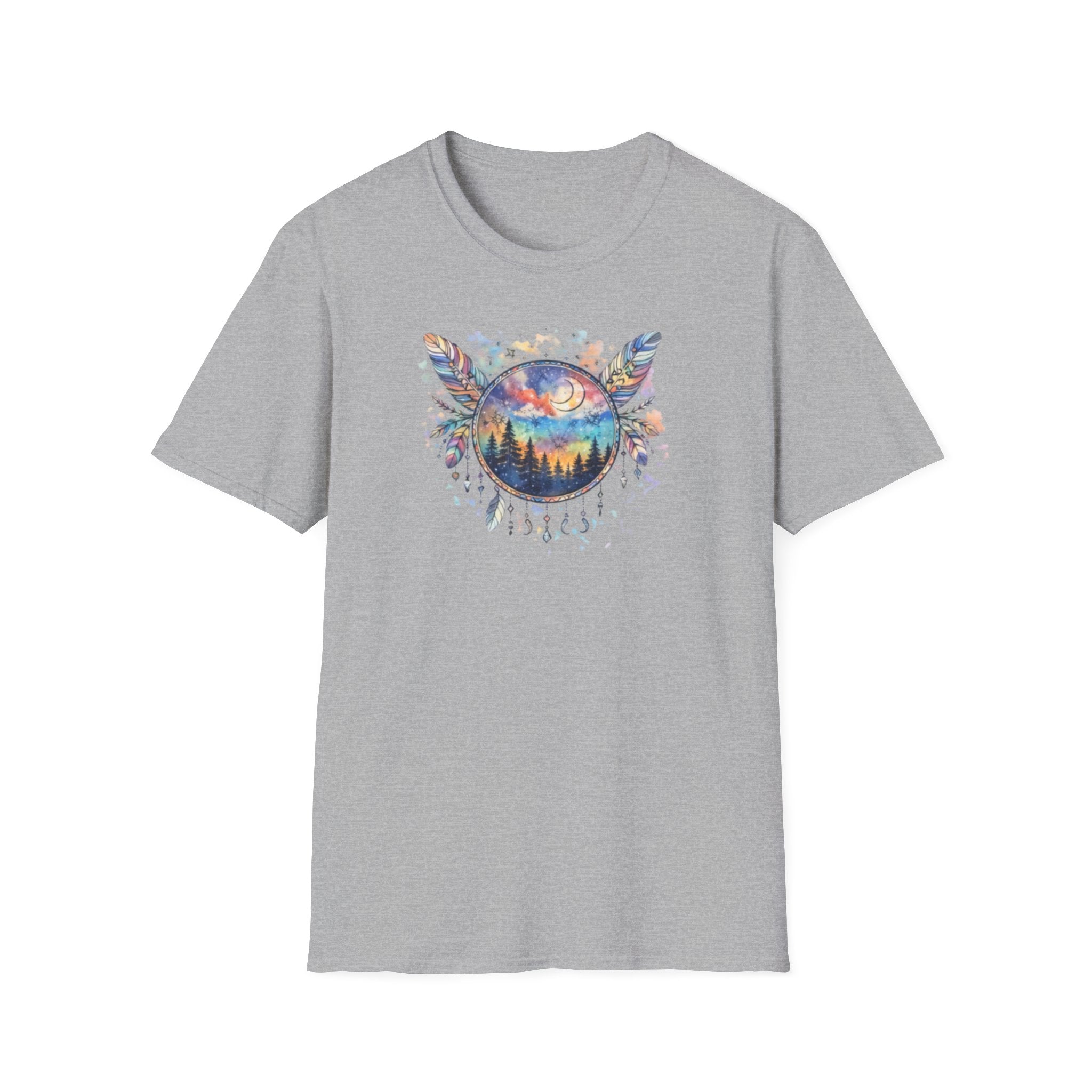 Watercolor Dreamcatcher Sunset T-Shirt — Boho Spiritual Tee