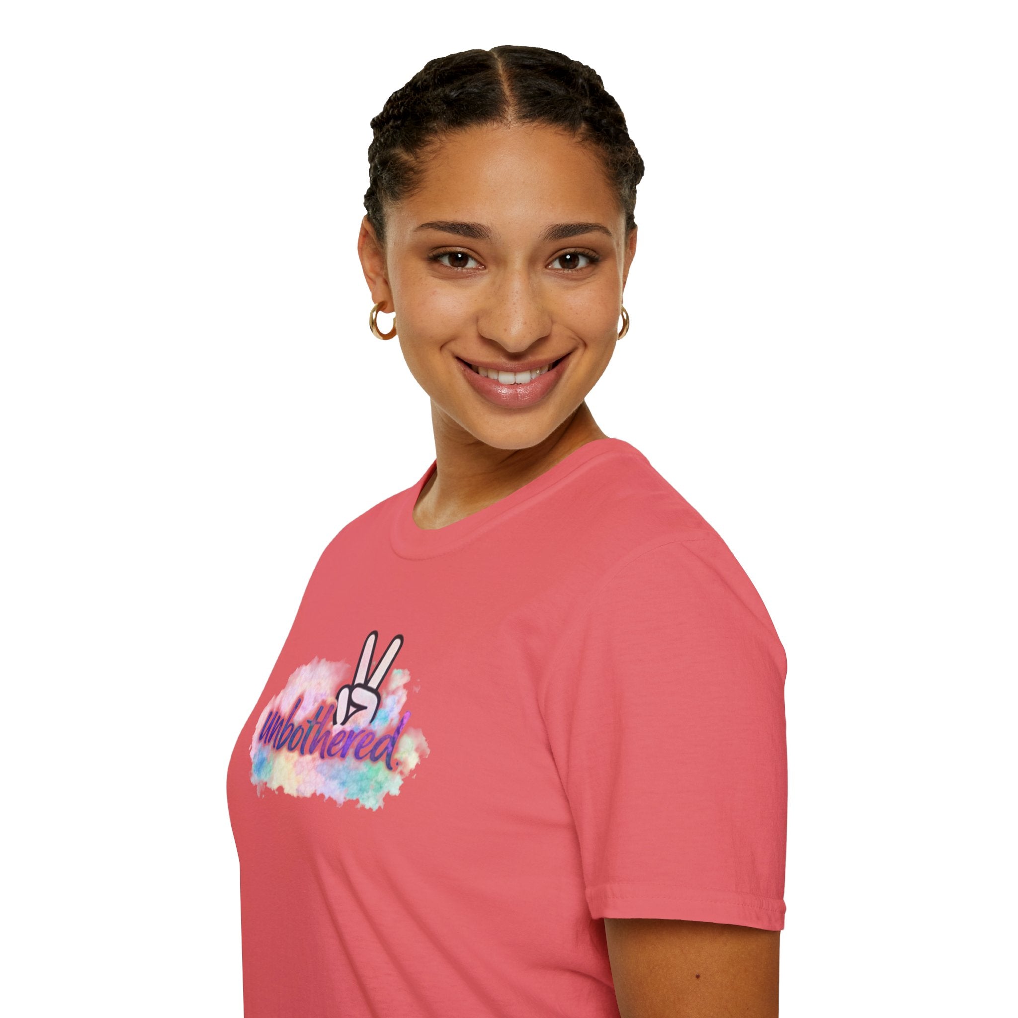 Unbothered Peace Sign T‑Shirt — Colorful Watercolor Graphic Tee