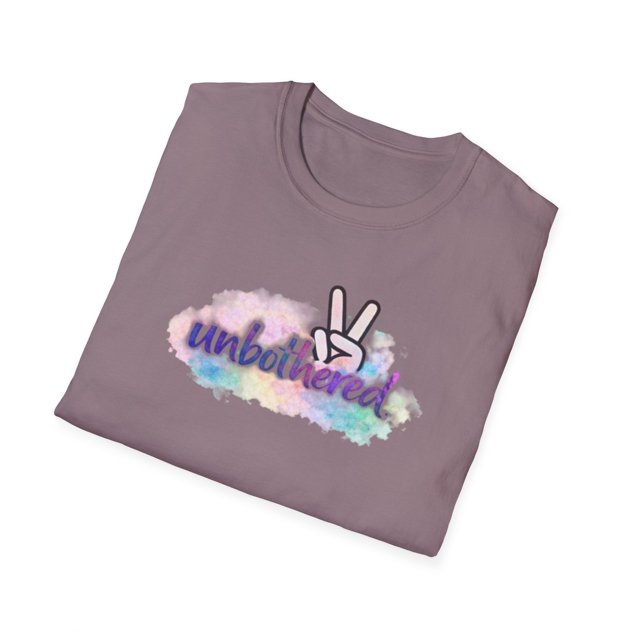 Unbothered Peace Sign T‑Shirt — Colorful Watercolor Graphic Tee