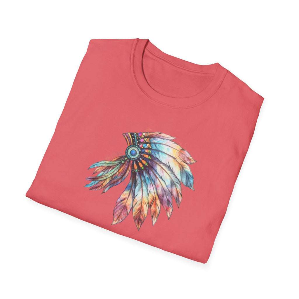 Native American Watercolor Headdress T-Shirt