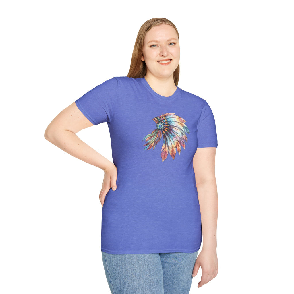 Native American Watercolor Headdress T-Shirt