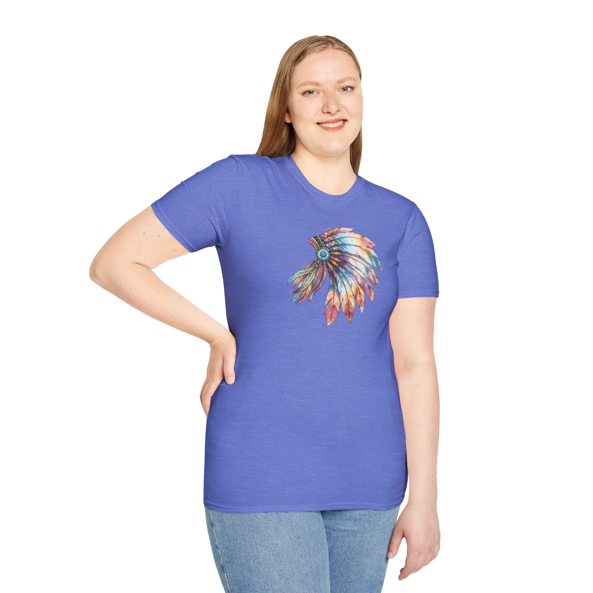 Native American Watercolor Headdress T-Shirt