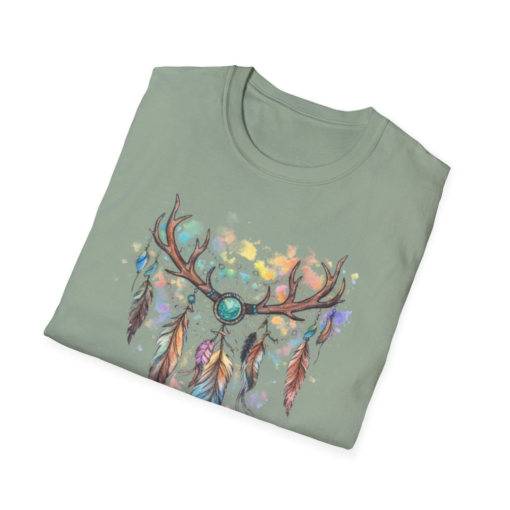 Boho Antler Dreamcatcher Watercolor T-Shirt