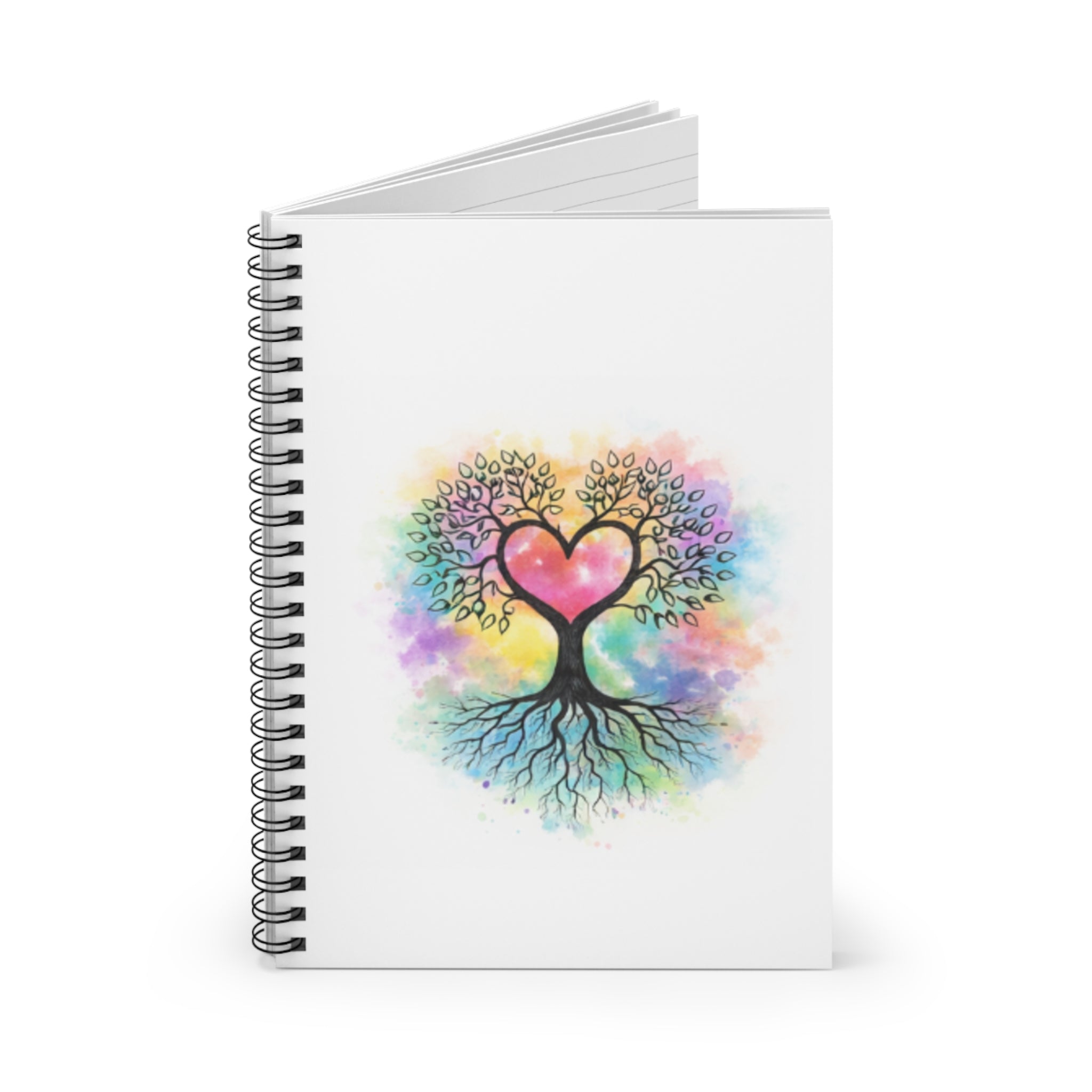 Watercolor Heart Tree Spiral Notebook | Ruled Journal