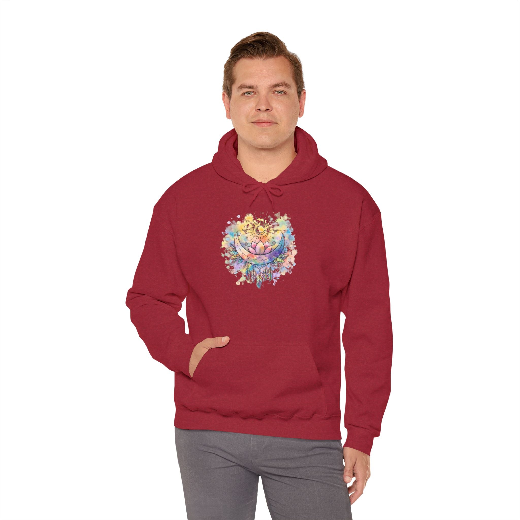 Lotus Watercolor Hoodie – Boho Spiritual Yoga Sweatshirt