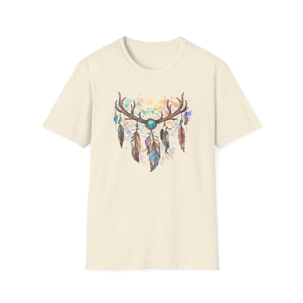 Boho Antler Dreamcatcher Watercolor T-Shirt