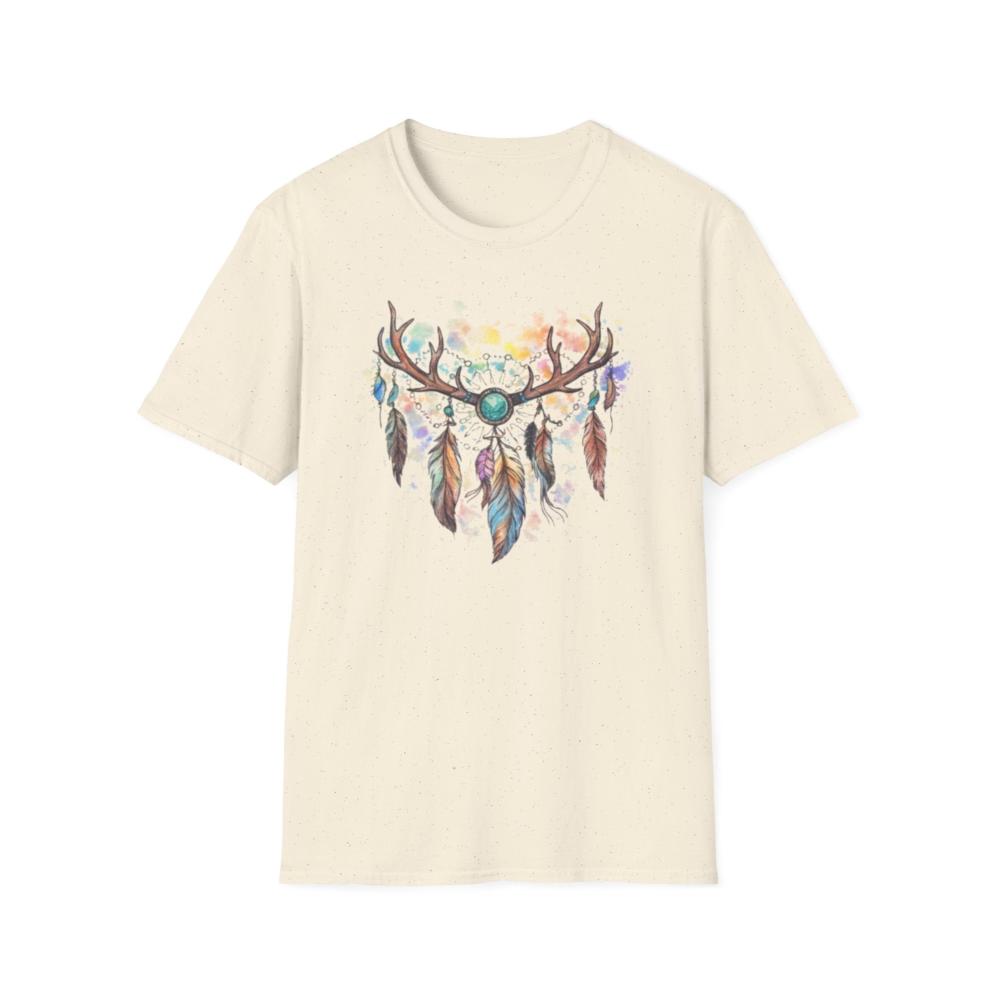 Boho Antler Dreamcatcher Watercolor T-Shirt