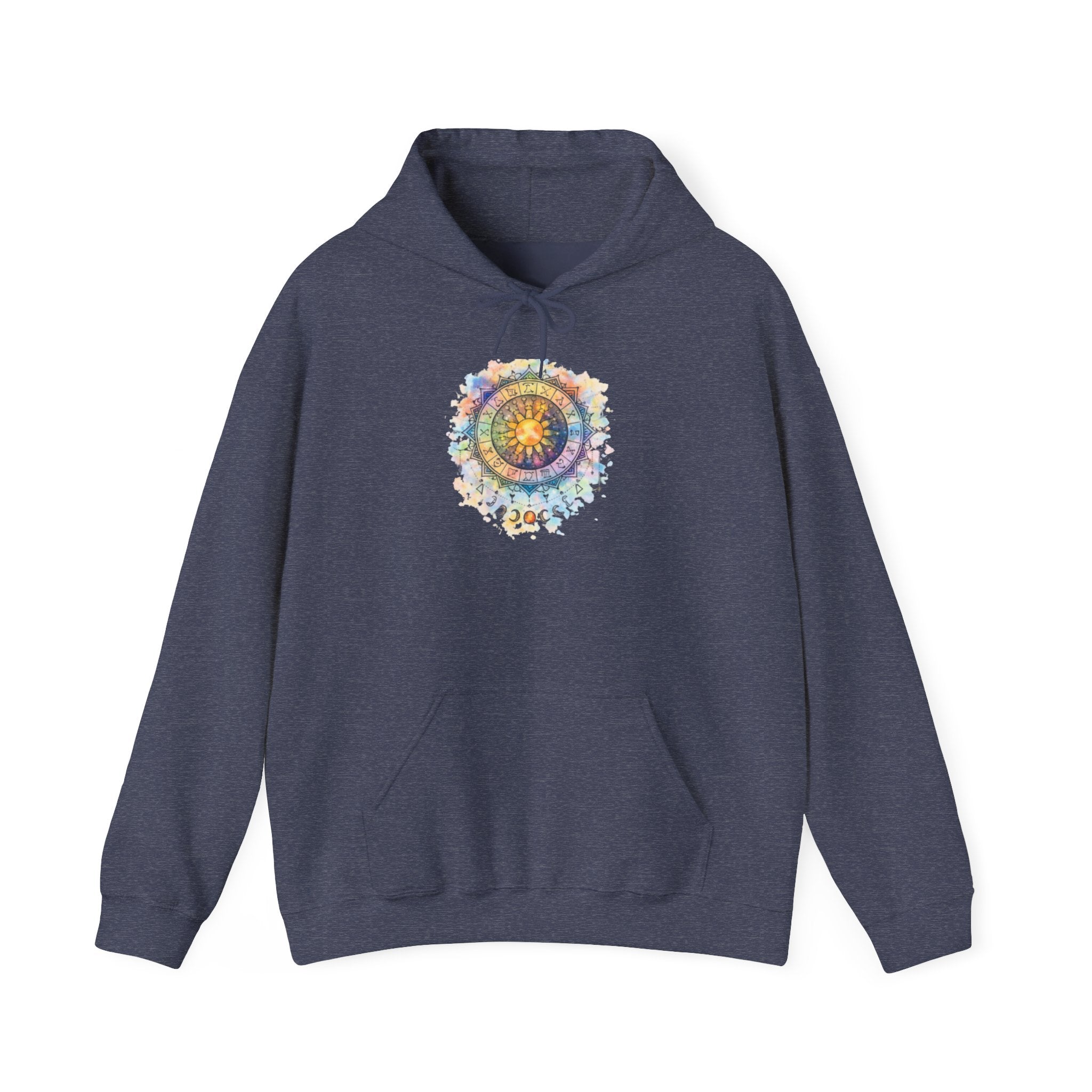 Astrology Compass Hoodie — Boho Tie-Dye Mandala Graphic