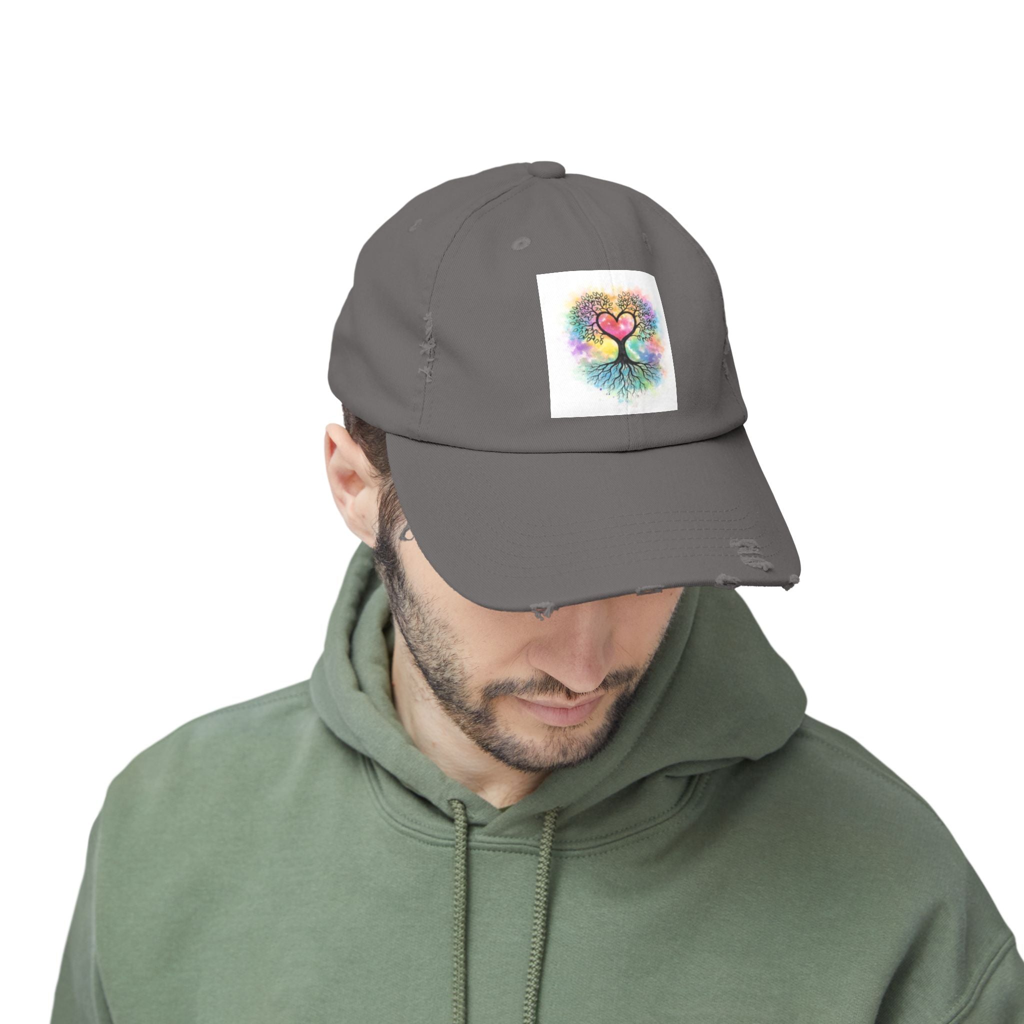 Water color Tree of Life Distressed Hat