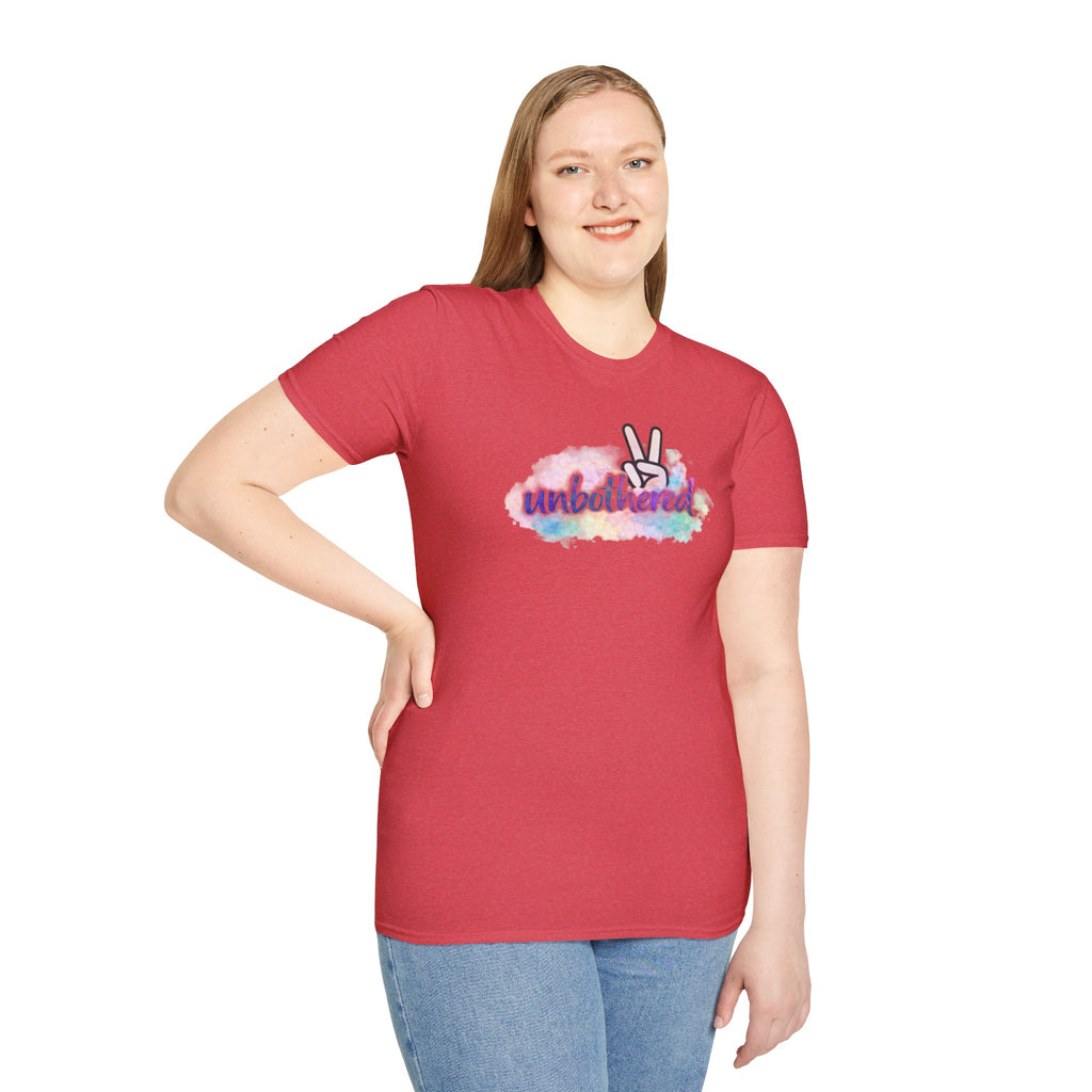 Unbothered Peace Sign T‑Shirt — Colorful Watercolor Graphic Tee