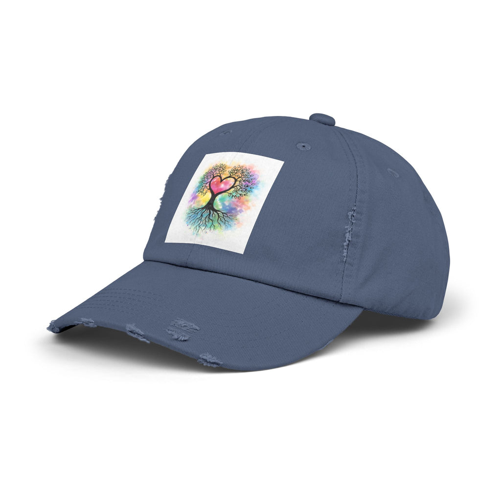 Water color Tree of Life Distressed Hat