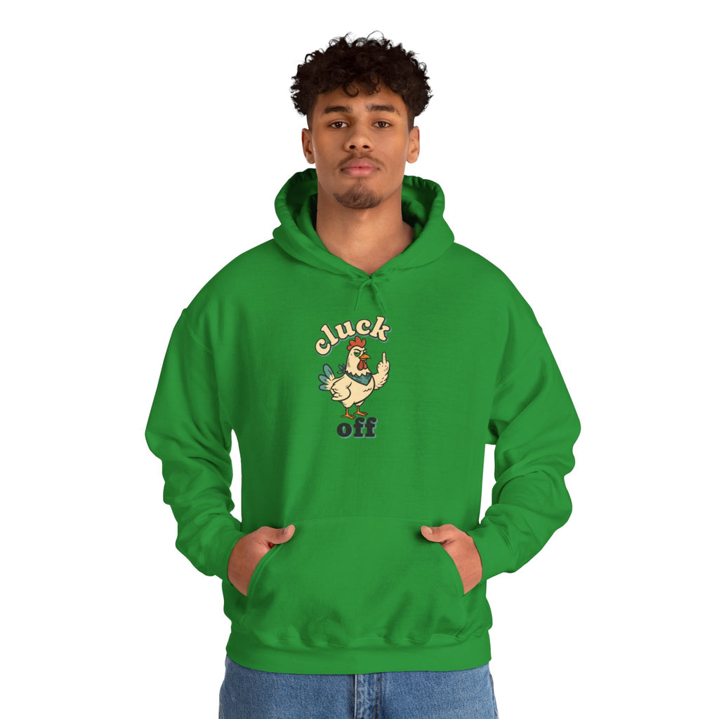 'Cluck Off' Chicken Hoodie – Funny Retro Farm Animal Pullover