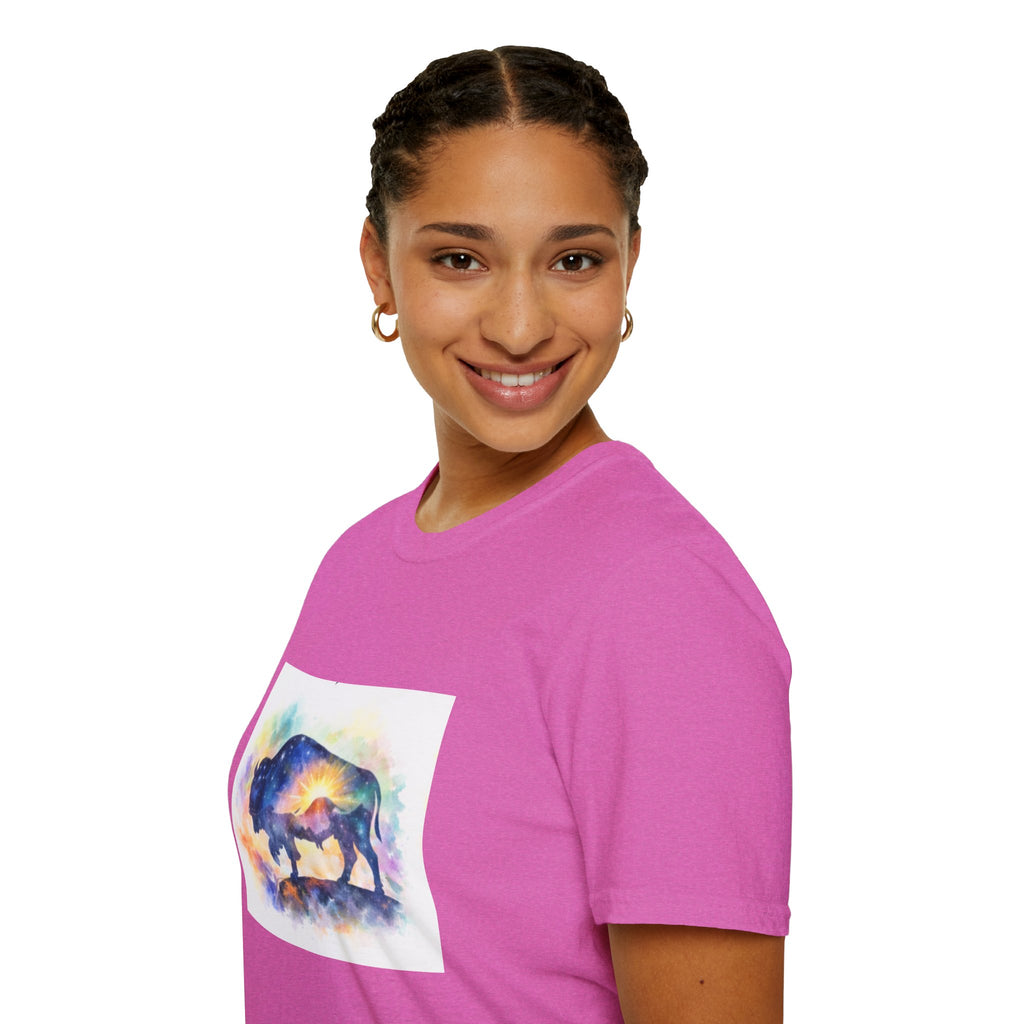 Colorful Watercolor Bison T-Shirt