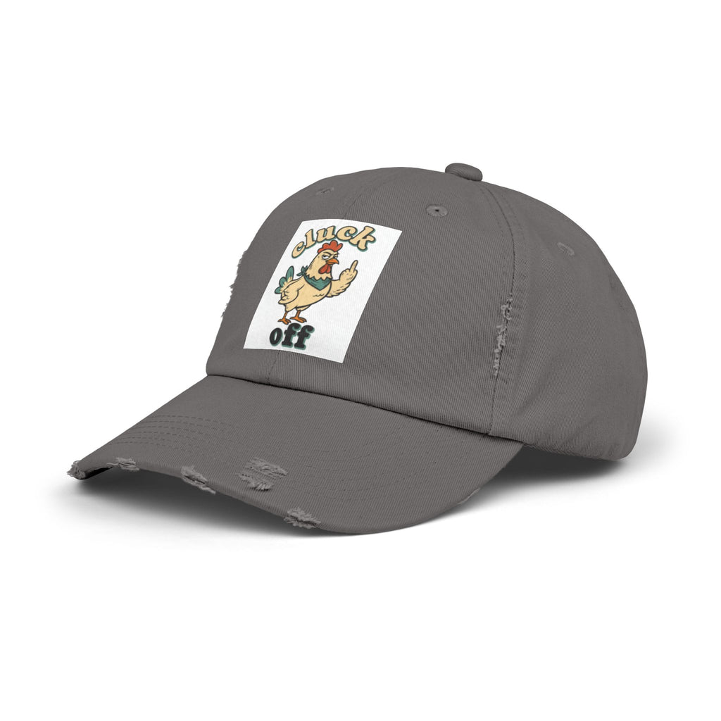 Cluck Off' Retro Rooster Distressed Hat