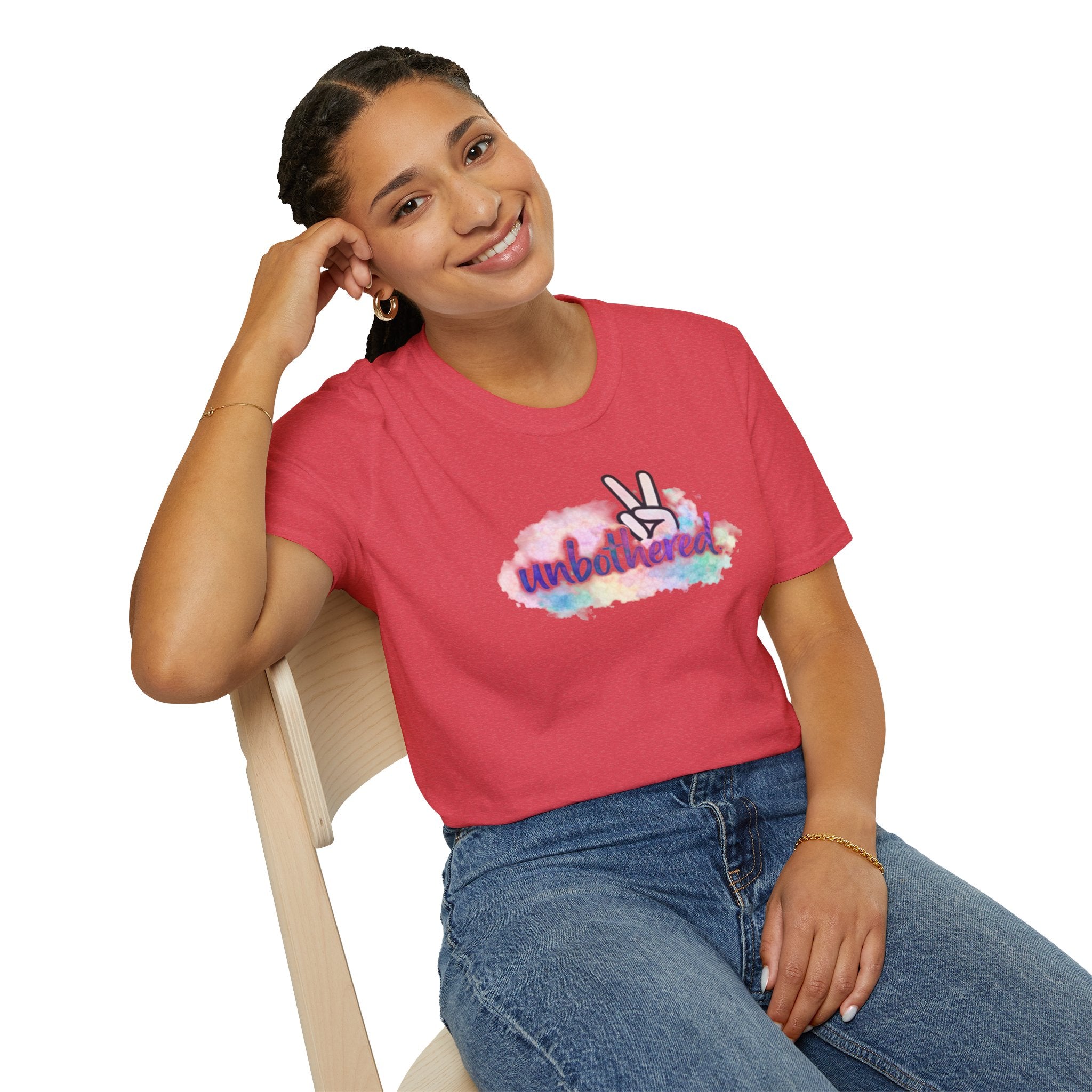 Unbothered Peace Sign T‑Shirt — Colorful Watercolor Graphic Tee