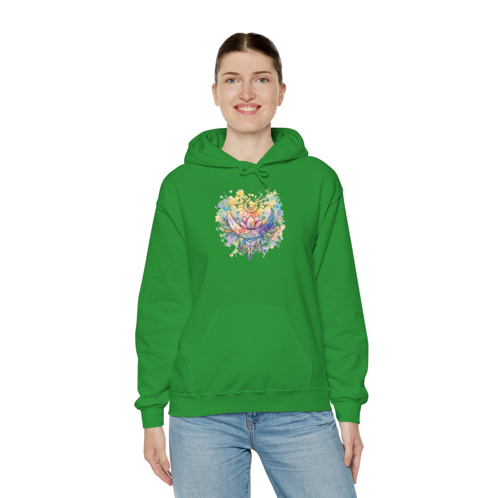 Lotus Watercolor Hoodie – Boho Spiritual Yoga Sweatshirt