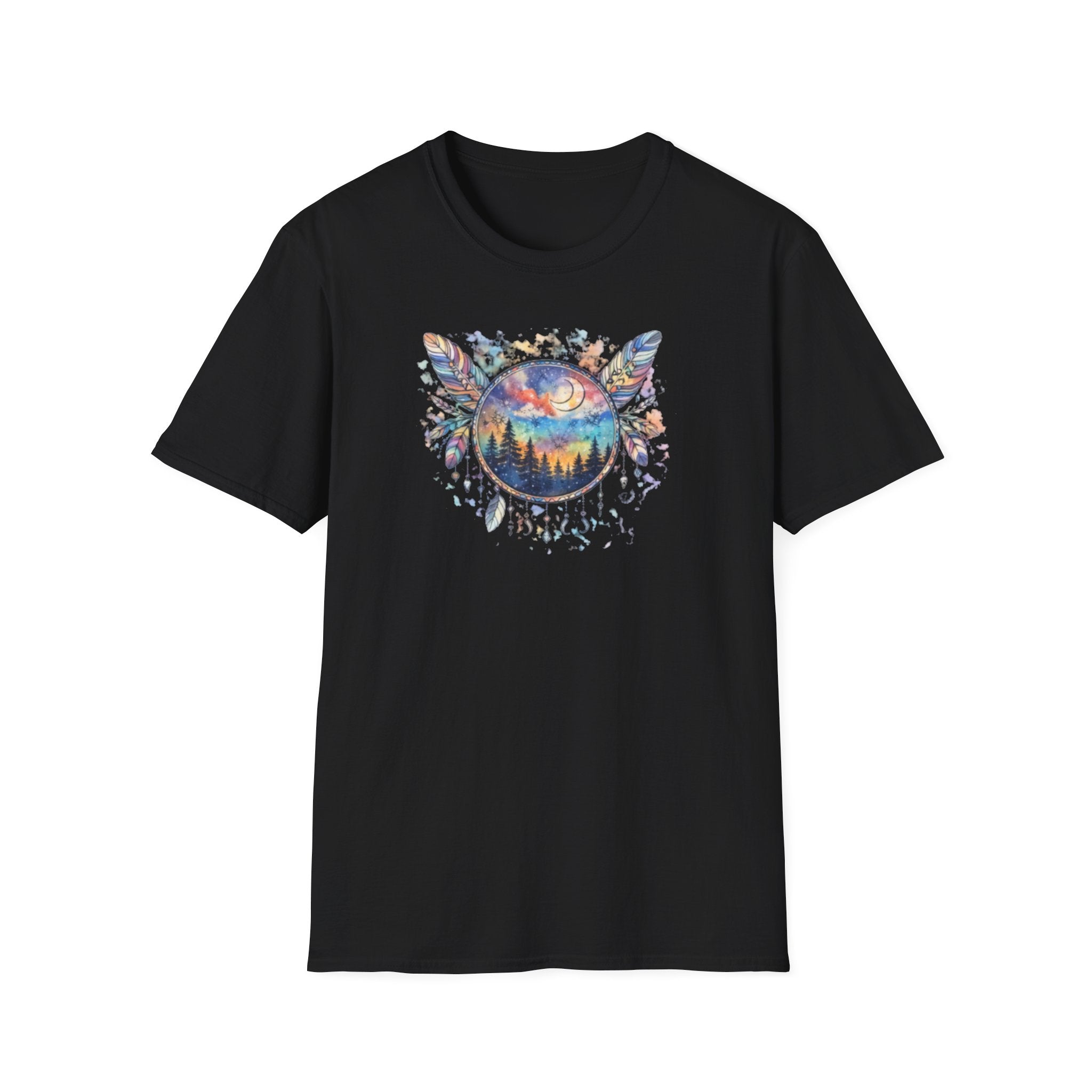 Watercolor Dreamcatcher Sunset T-Shirt — Boho Spiritual Tee