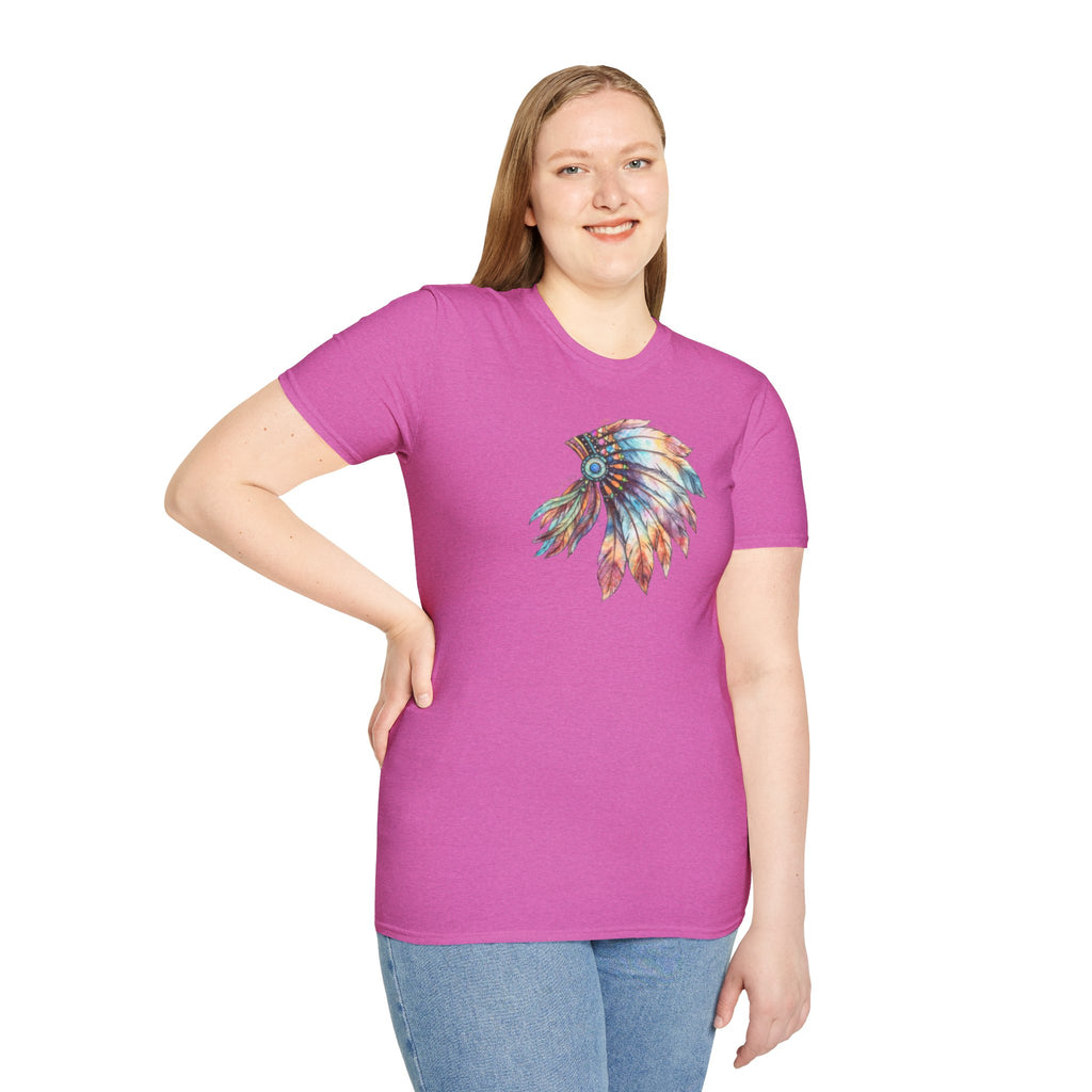 Native American Watercolor Headdress T-Shirt