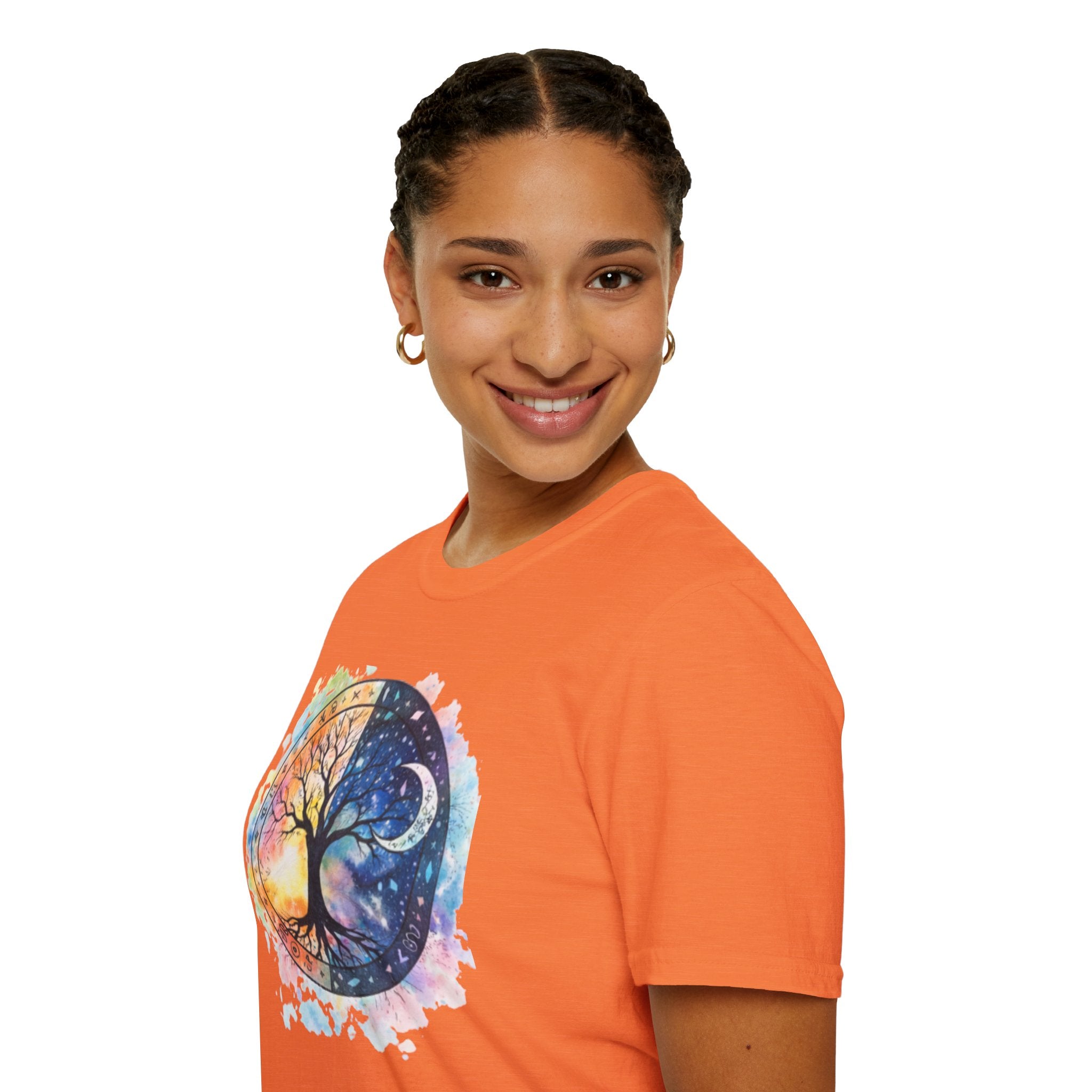 Tree of Life Yin Yang T-Shirt — Watercolor Sun & Moon Graphic Tee