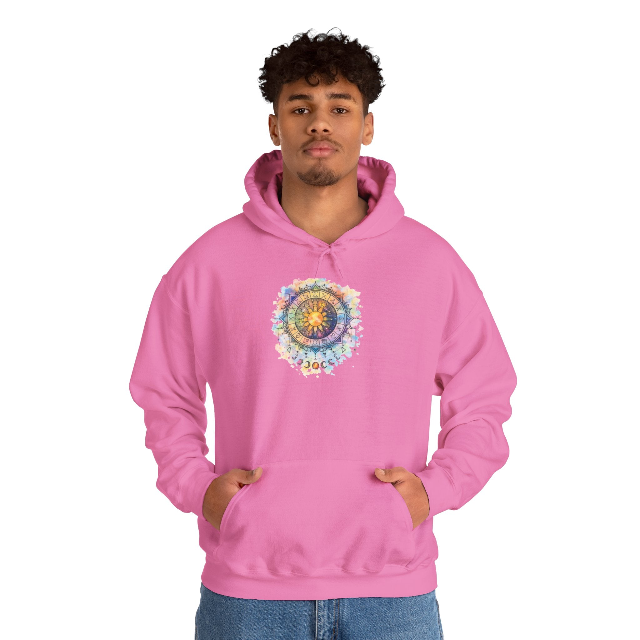 Astrology Compass Hoodie — Boho Tie-Dye Mandala Graphic