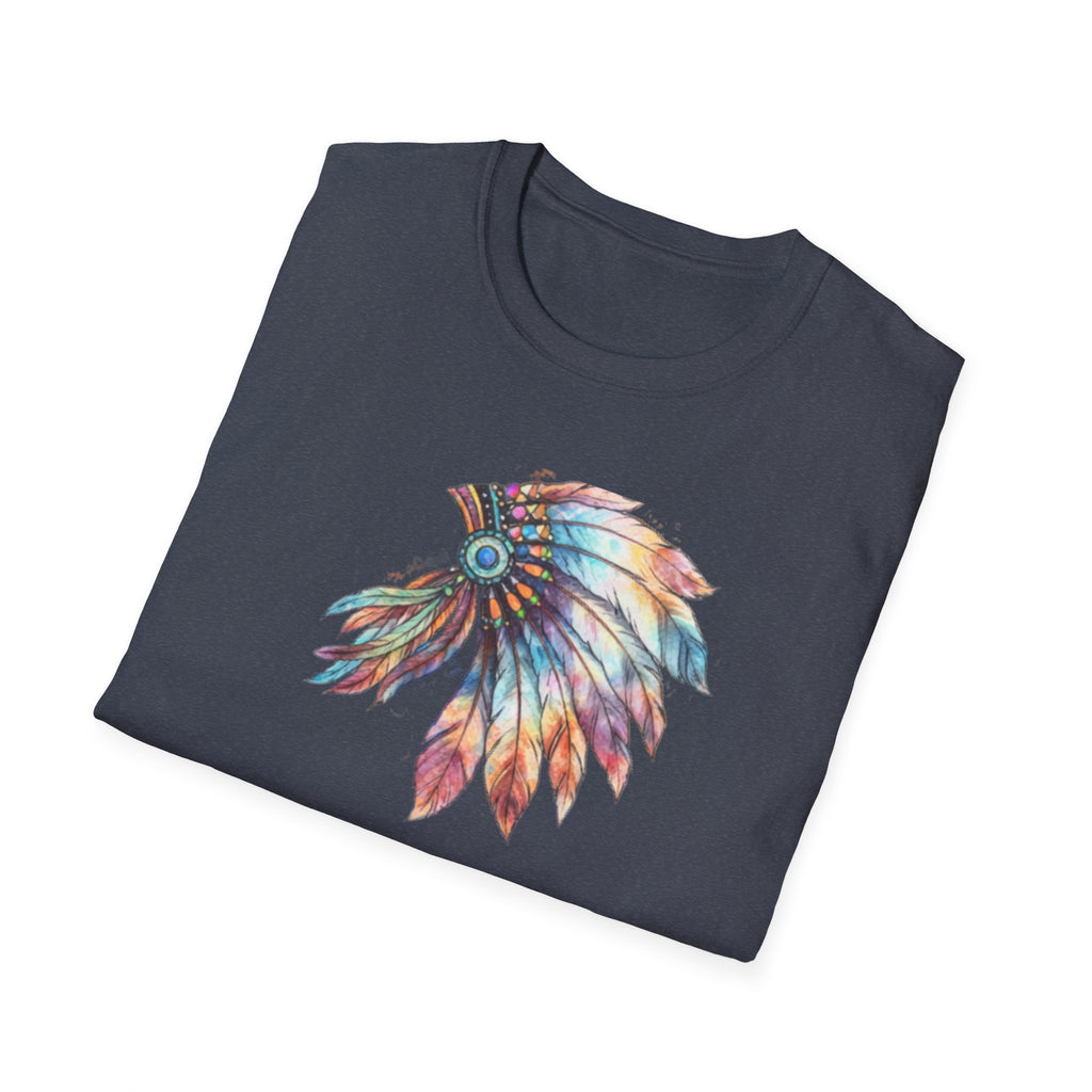 Native American Watercolor Headdress T-Shirt