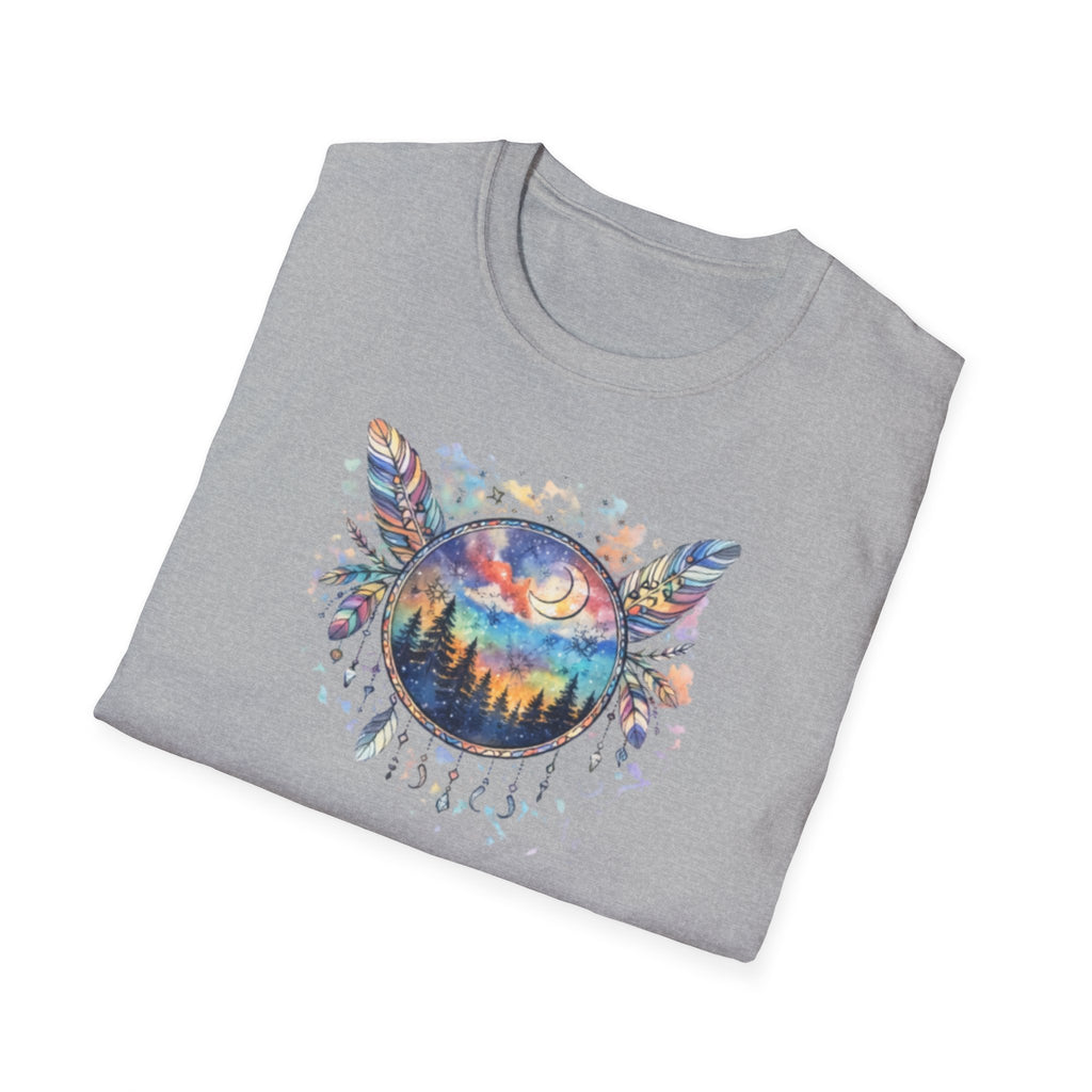 Watercolor Dreamcatcher Sunset T-Shirt — Boho Spiritual Tee