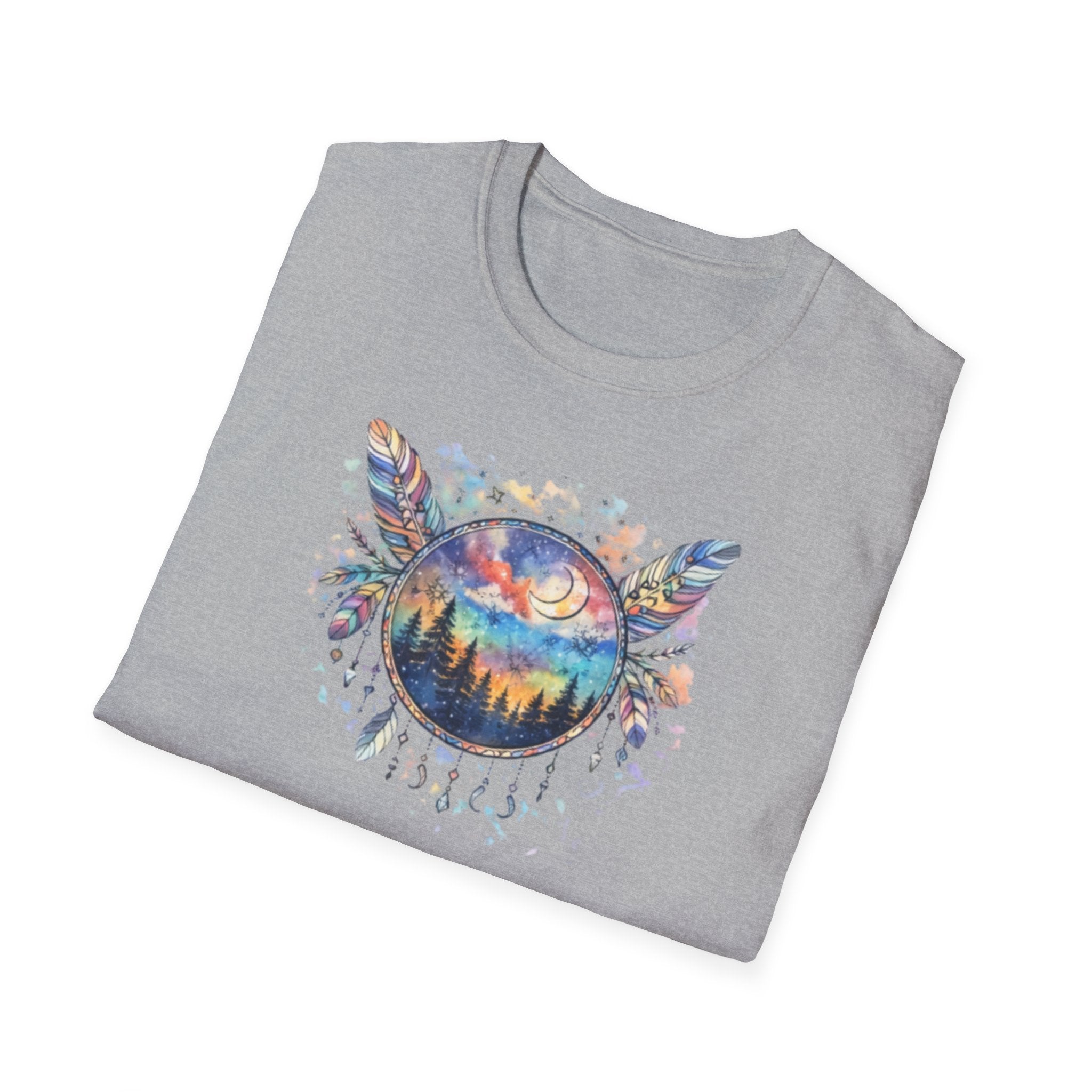 Watercolor Dreamcatcher Sunset T-Shirt — Boho Spiritual Tee