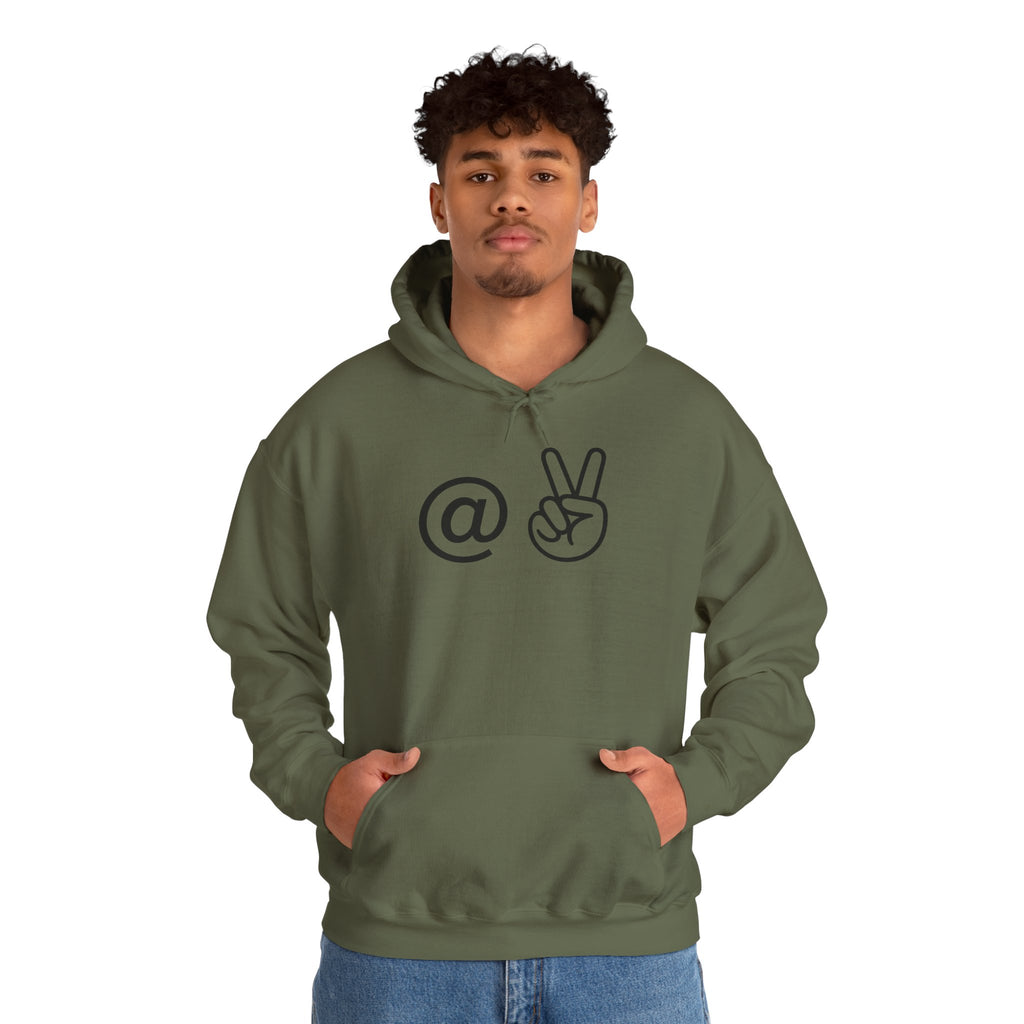 At Peace Minimal Hand Graphic Hoodie — Peaceful Vibes Unisex Hoodie