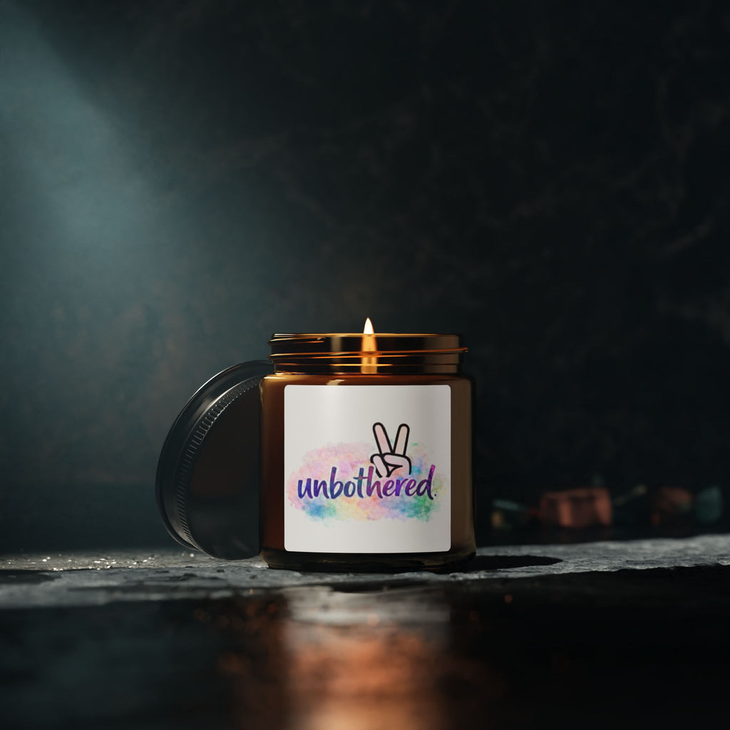 “Unbothered” Amber Jar Scented Candle (Calming Aromas, Giftable)