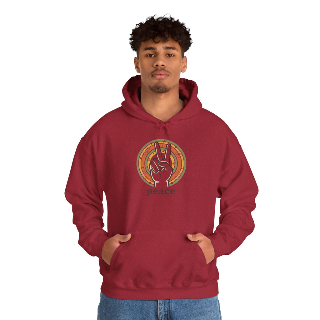 Peace Sign Hoodie — Retro Vibe Peace Hand Graphic Sweatshirt