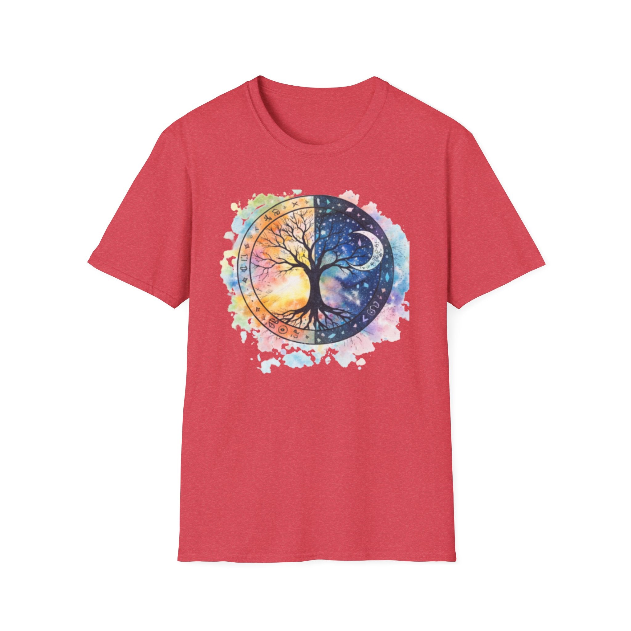 Tree of Life Yin Yang T-Shirt — Watercolor Sun & Moon Graphic Tee