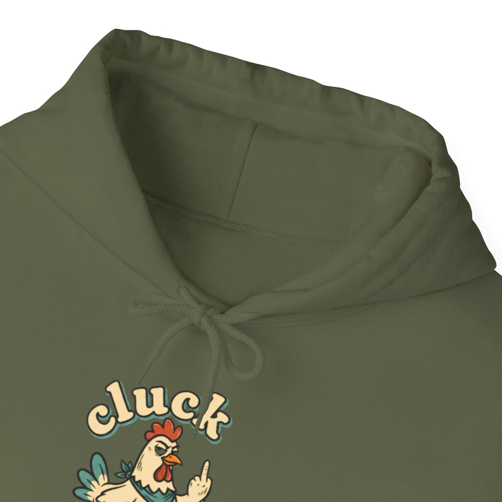 'Cluck Off' Chicken Hoodie – Funny Retro Farm Animal Pullover