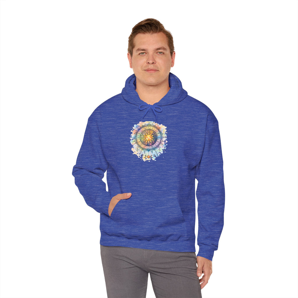 Astrology Compass Hoodie — Boho Tie-Dye Mandala Graphic