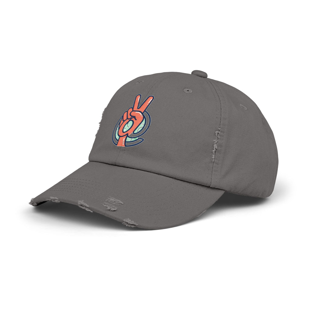 Peace Hand Distressed Cap — Vintage Peace Sign Baseball Hat