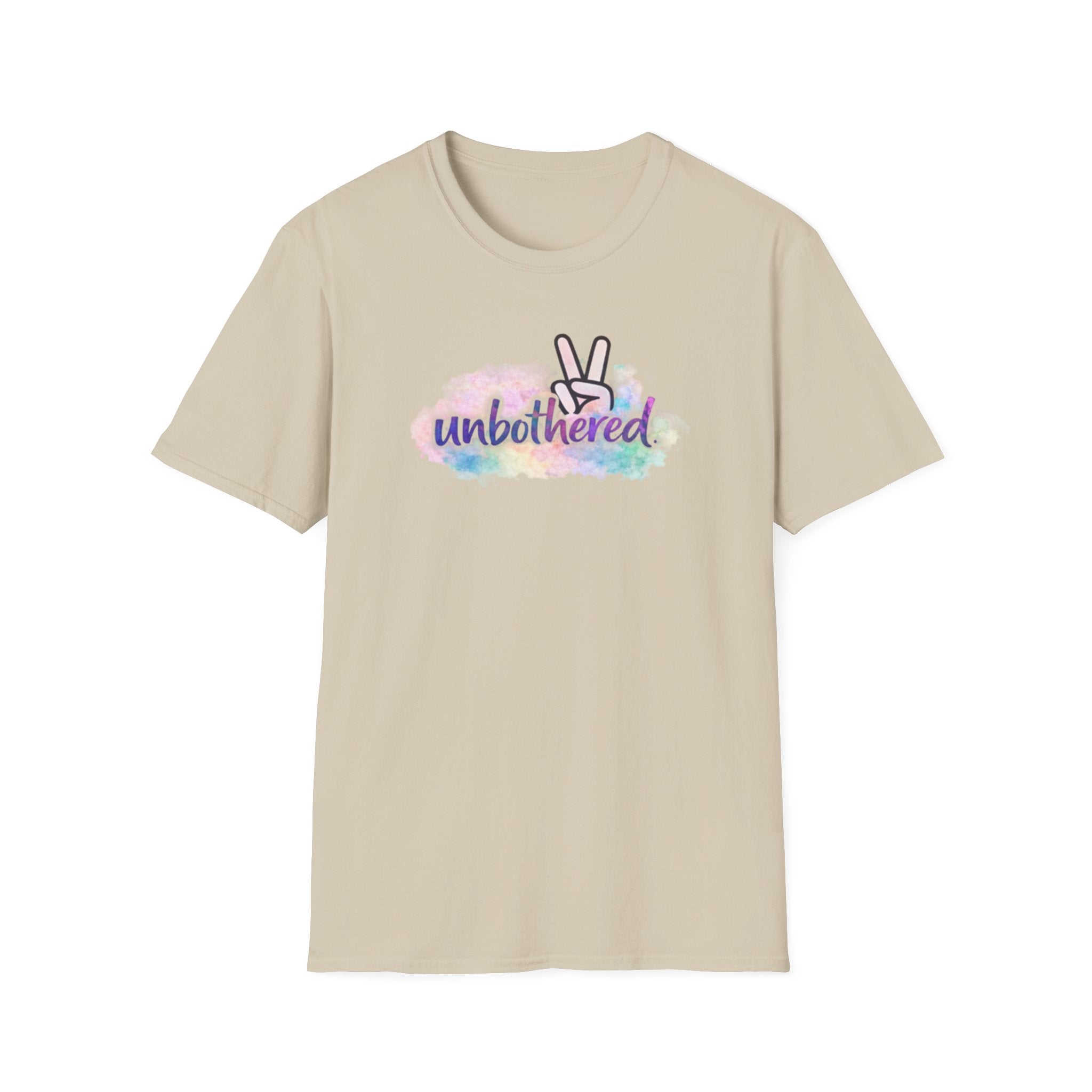 Unbothered Peace Sign T‑Shirt — Colorful Watercolor Graphic Tee