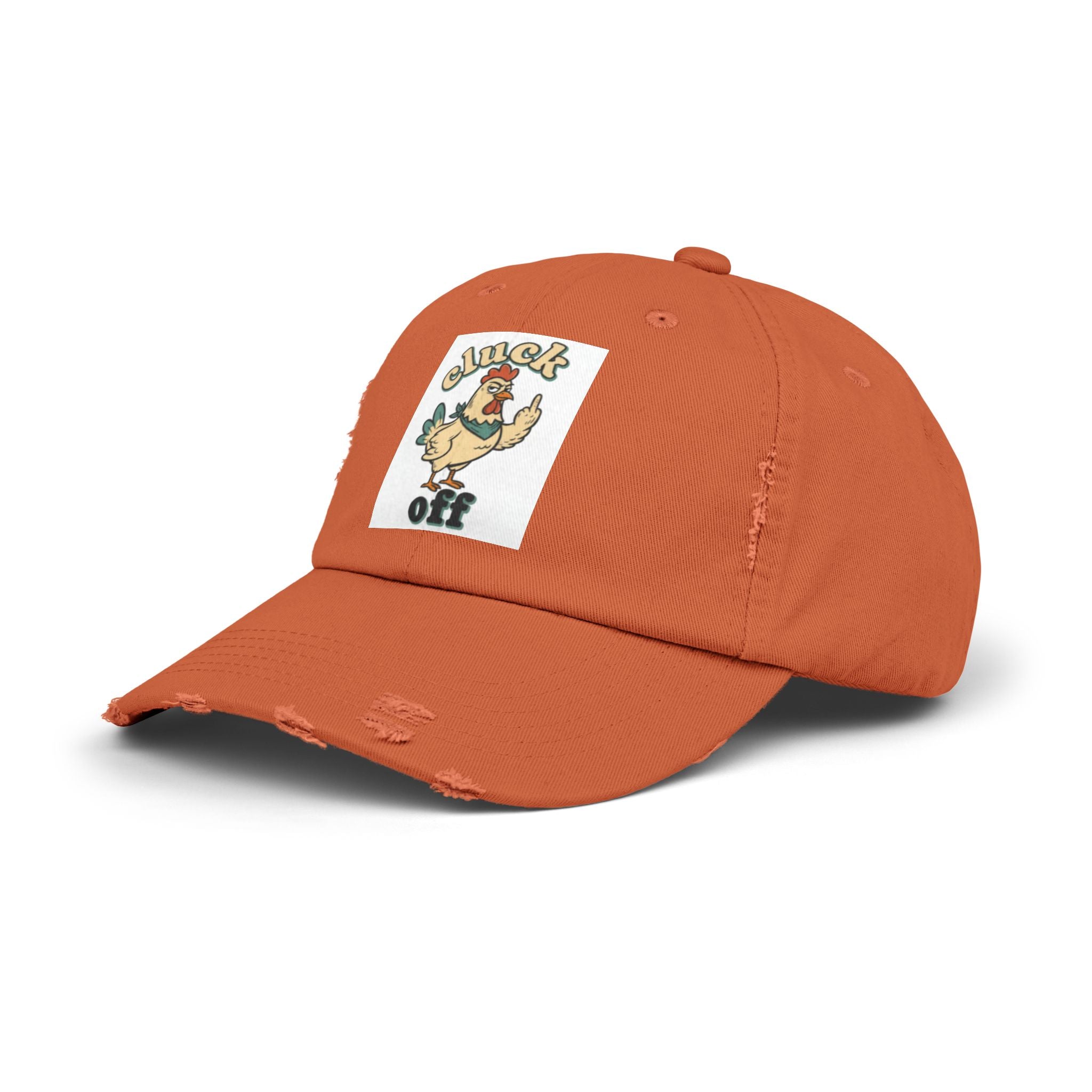Cluck Off' Retro Rooster Distressed Hat
