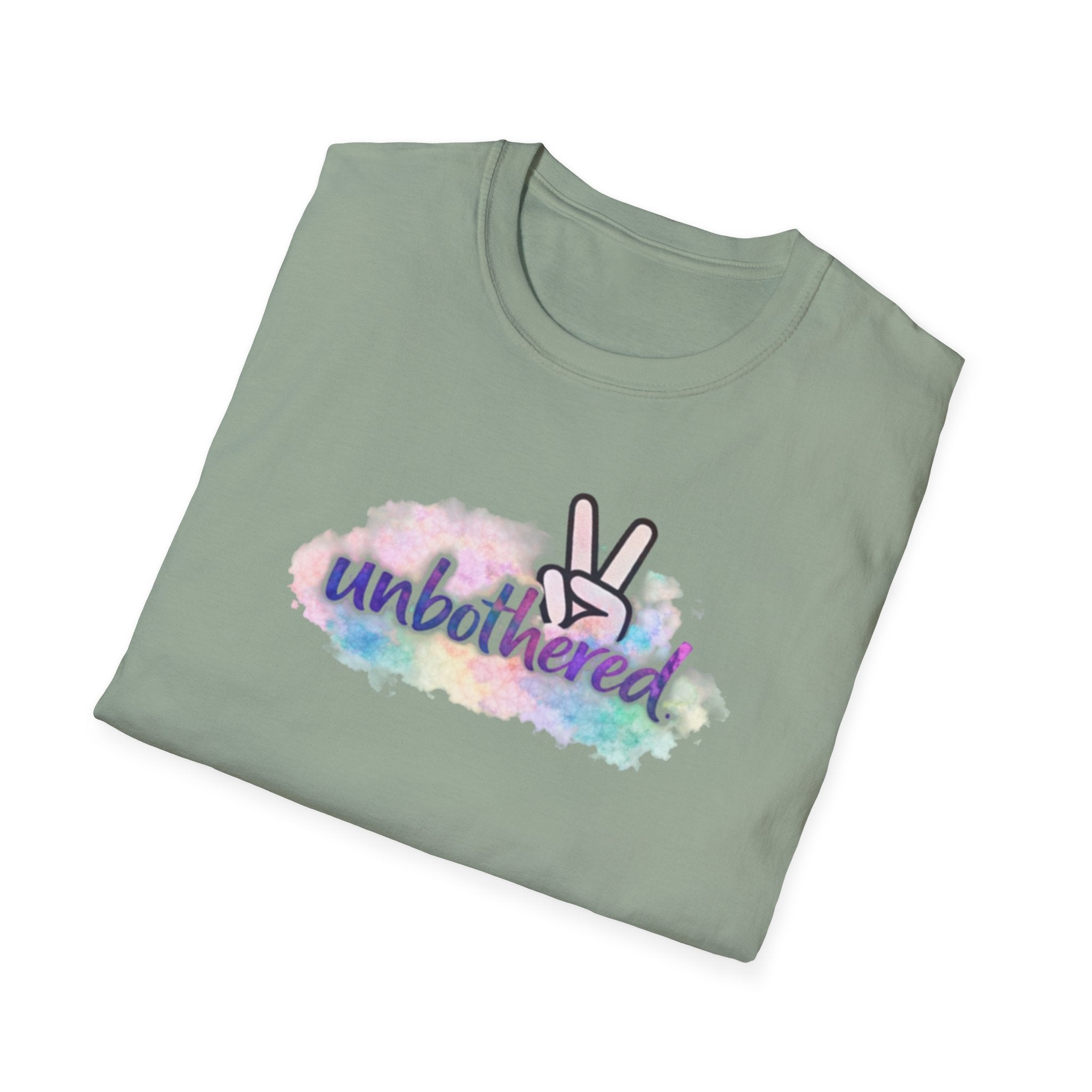 Unbothered Peace Sign T‑Shirt — Colorful Watercolor Graphic Tee