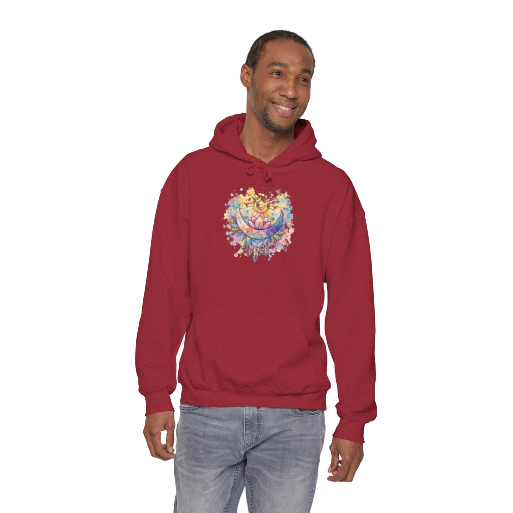 Lotus Watercolor Hoodie – Boho Spiritual Yoga Sweatshirt