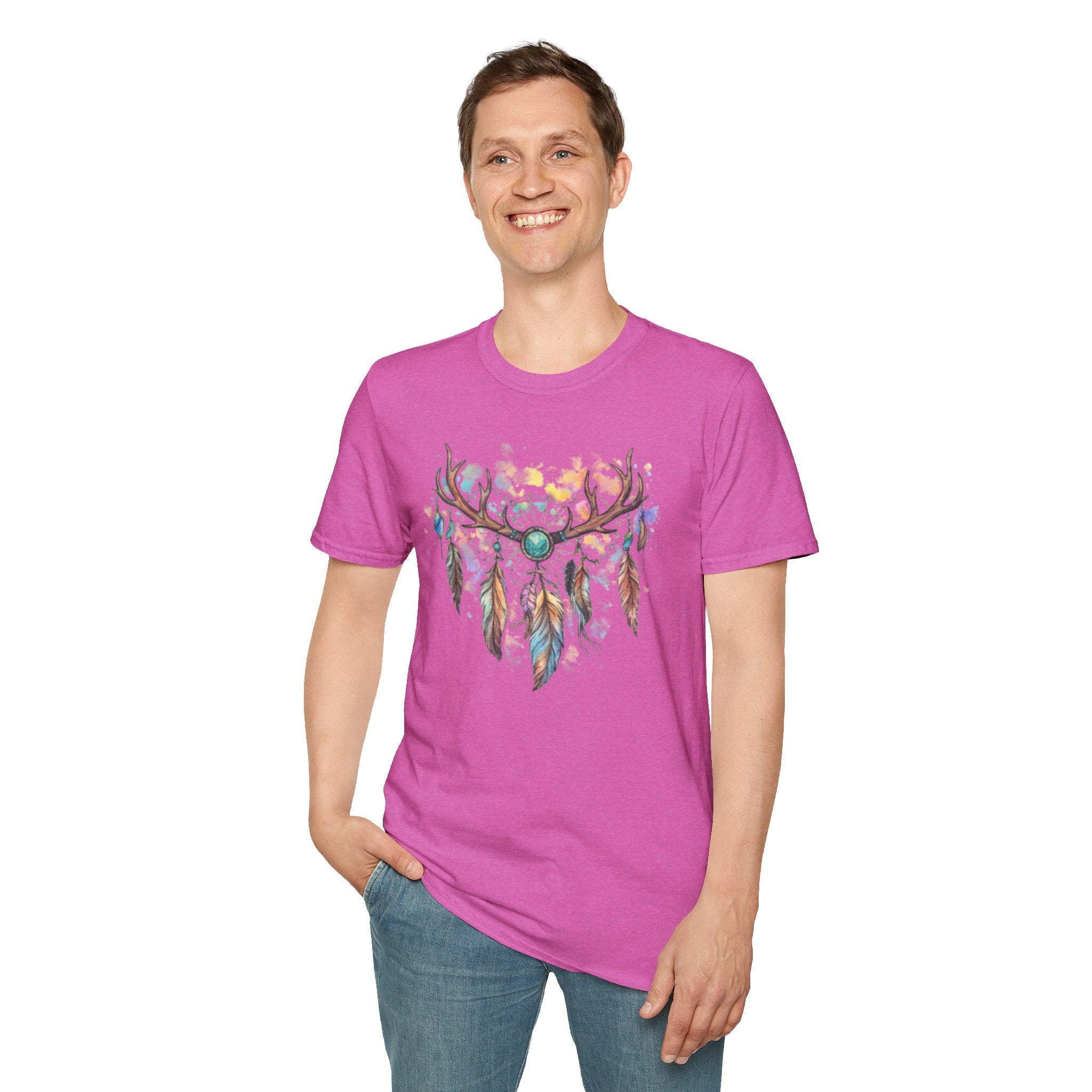 Boho Antler Dreamcatcher Watercolor T-Shirt