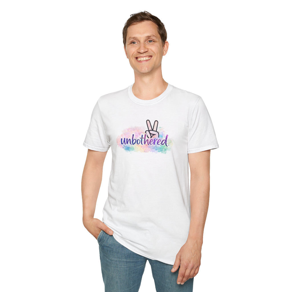Unbothered Peace Sign T‑Shirt — Colorful Watercolor Graphic Tee
