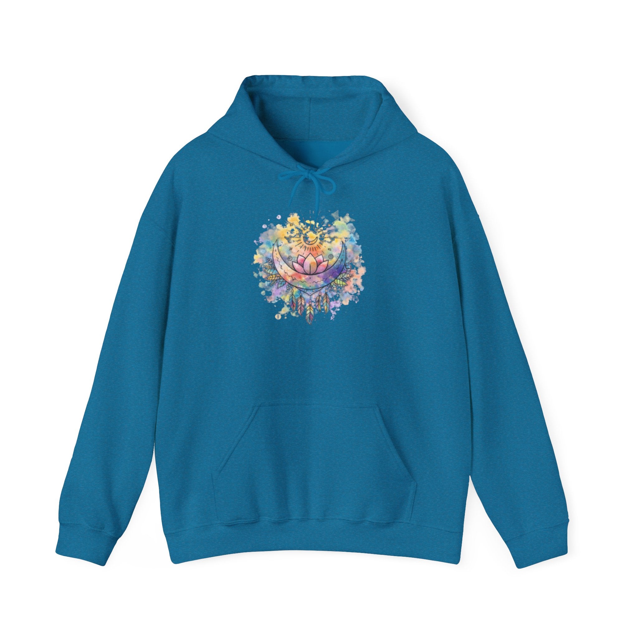 Lotus Watercolor Hoodie – Boho Spiritual Yoga Sweatshirt